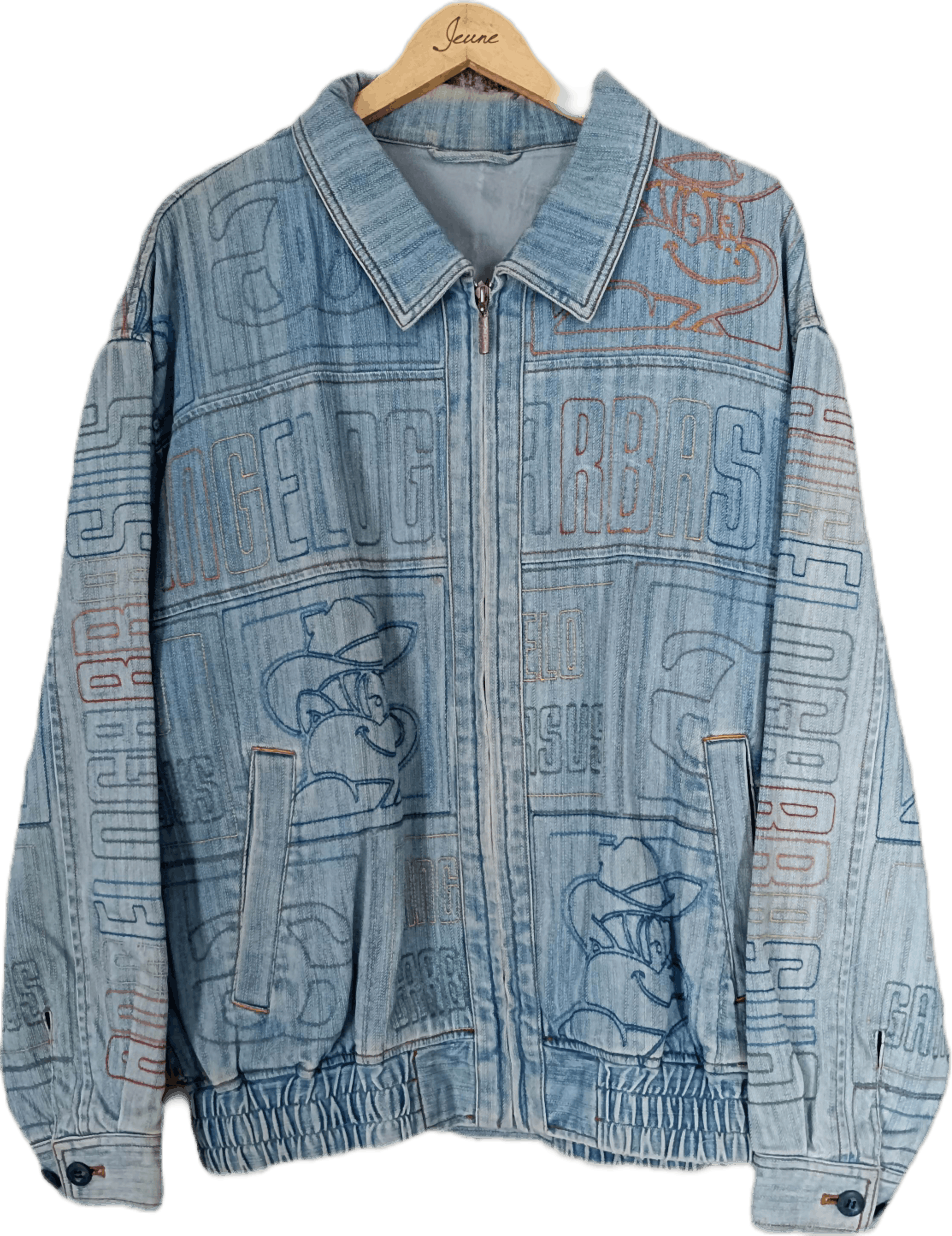 Vintage Vintage Angelo garbassus embroidery denim jacket y2k Size US XL / EU 56 / 4 - 1 Thumbnail