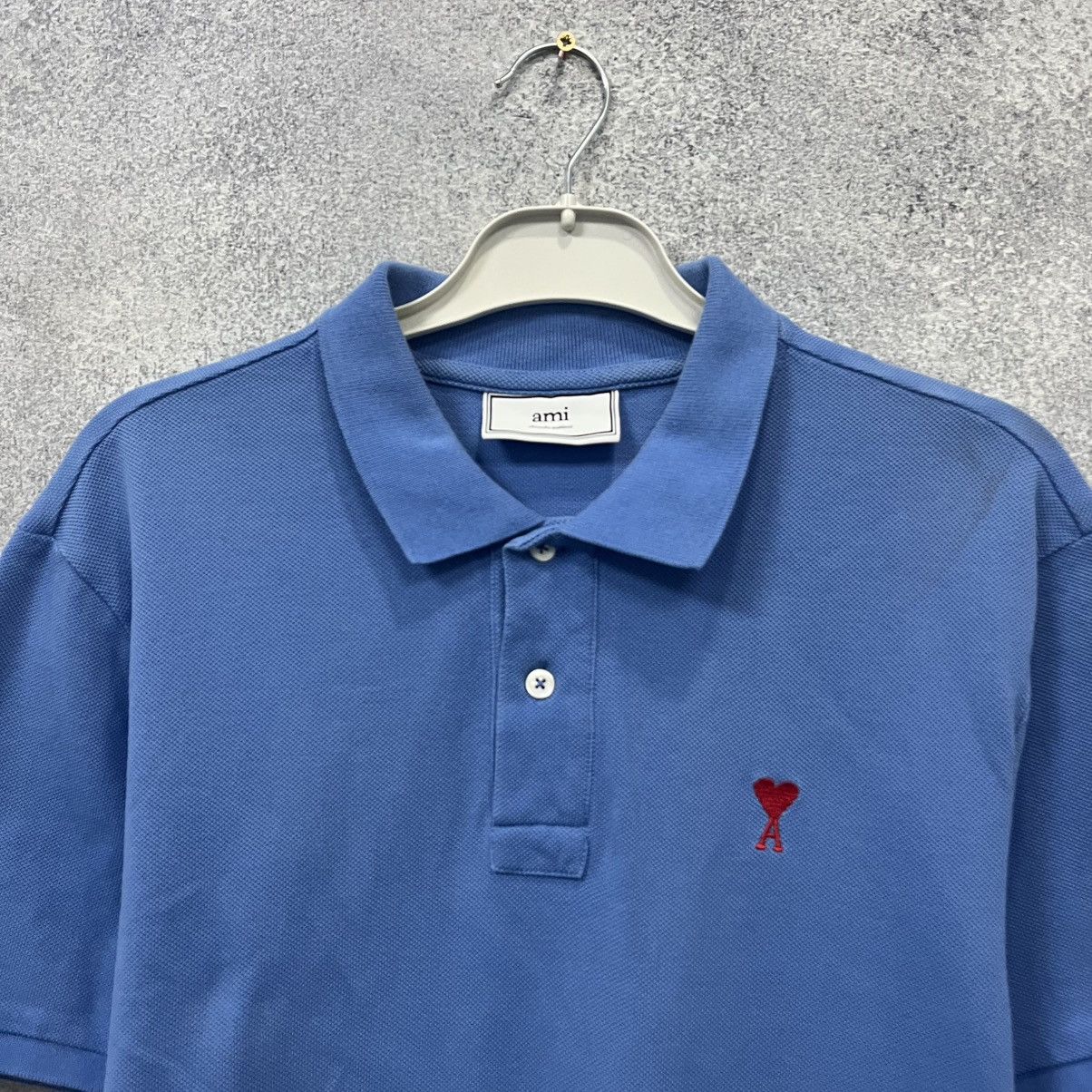 AMI Ami Polo T-shirt Blue Size US L / EU 52-54 / 3 - 4 Thumbnail