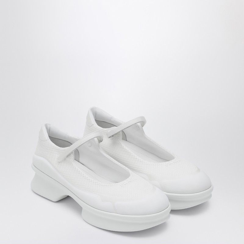 フラットシューズ PRADA White Mesh Ballerinas Prada White Mesh Ballerina