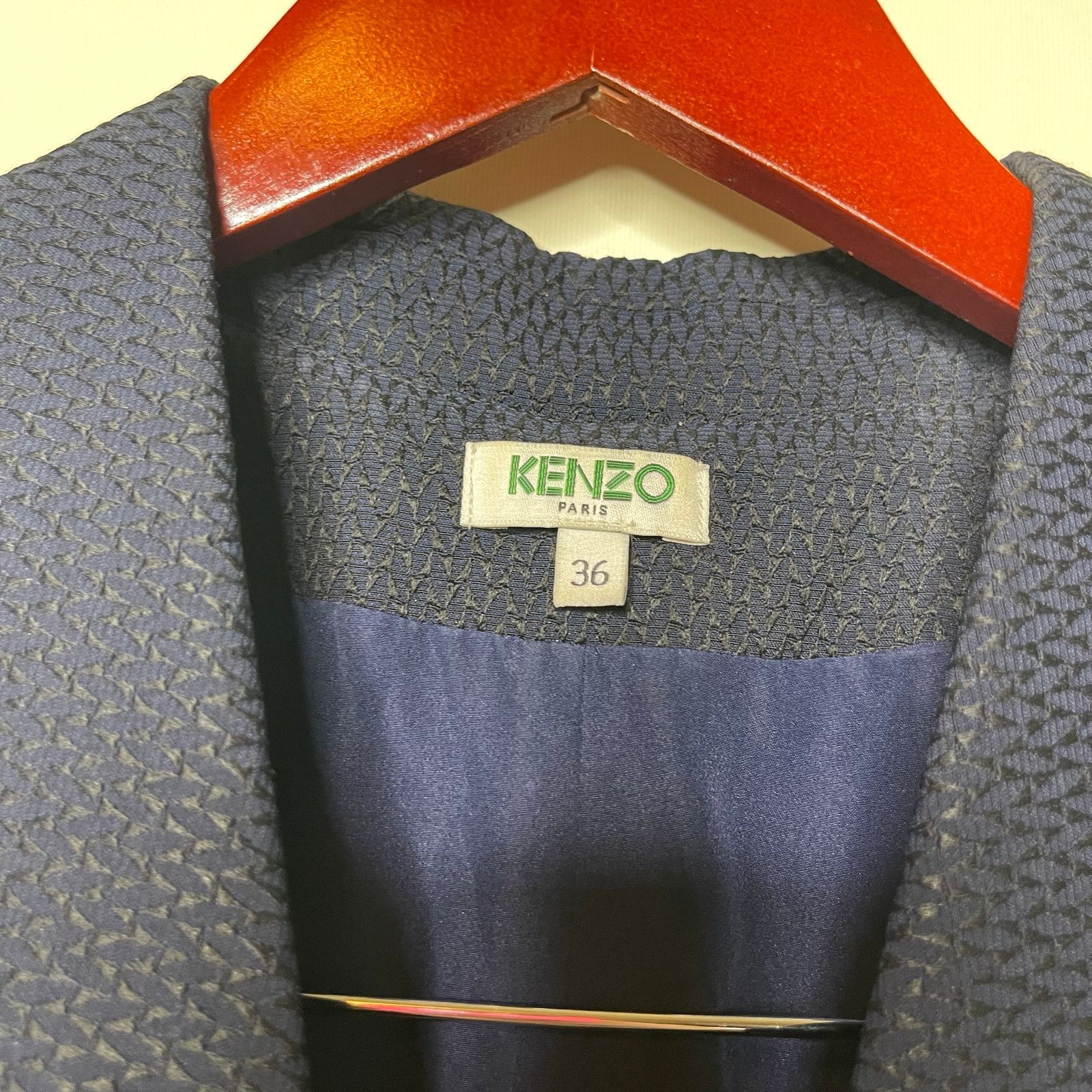Kenzo Kenzo navy A-line texture sleeveless dress sz 36 US XS Size XS / US 0-2 / IT 36-38 - 2 Thumbnail