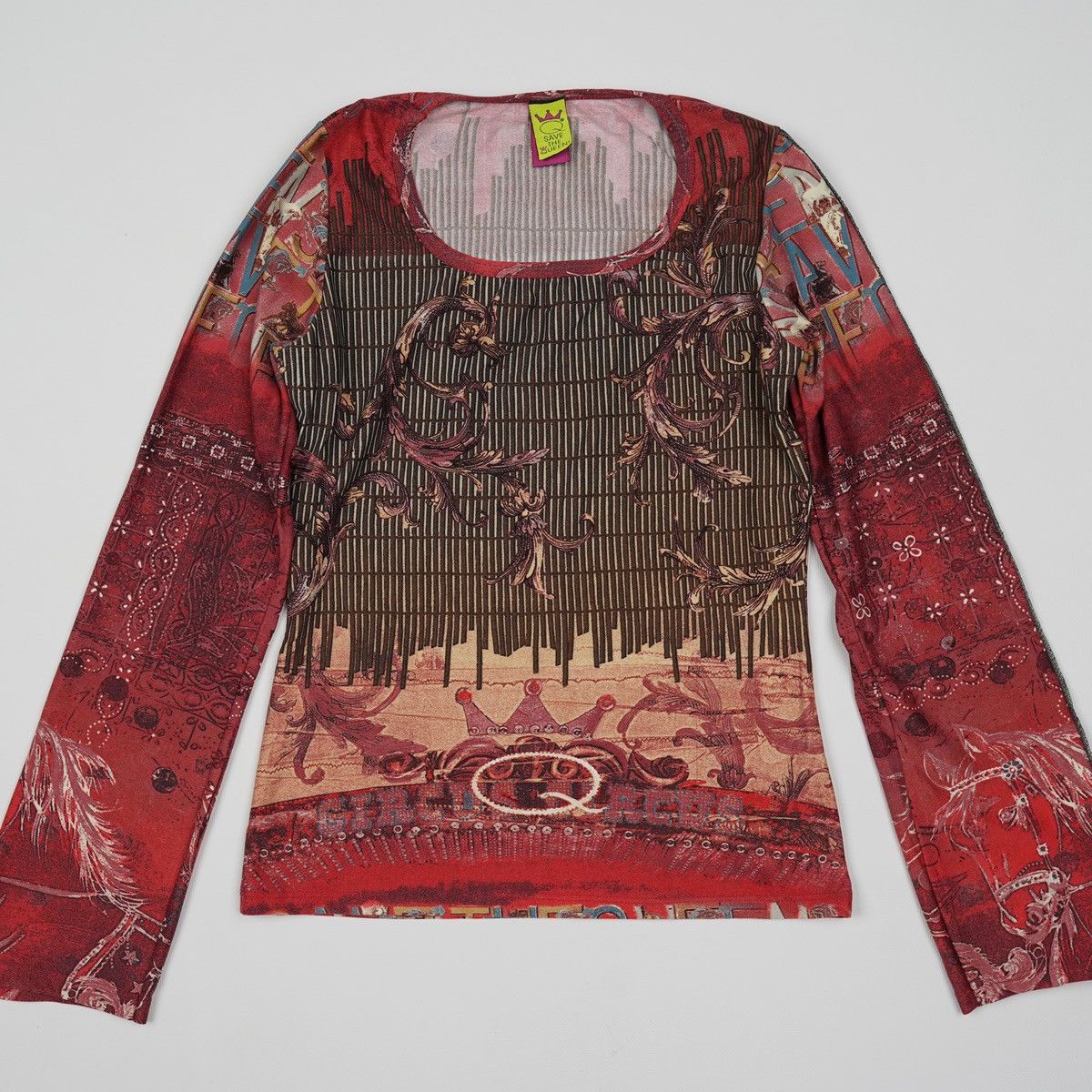 Other Save The Queen Nylon Printed Top Gaultier style mesh Size L / US 10 / IT 46 - 14 Thumbnail