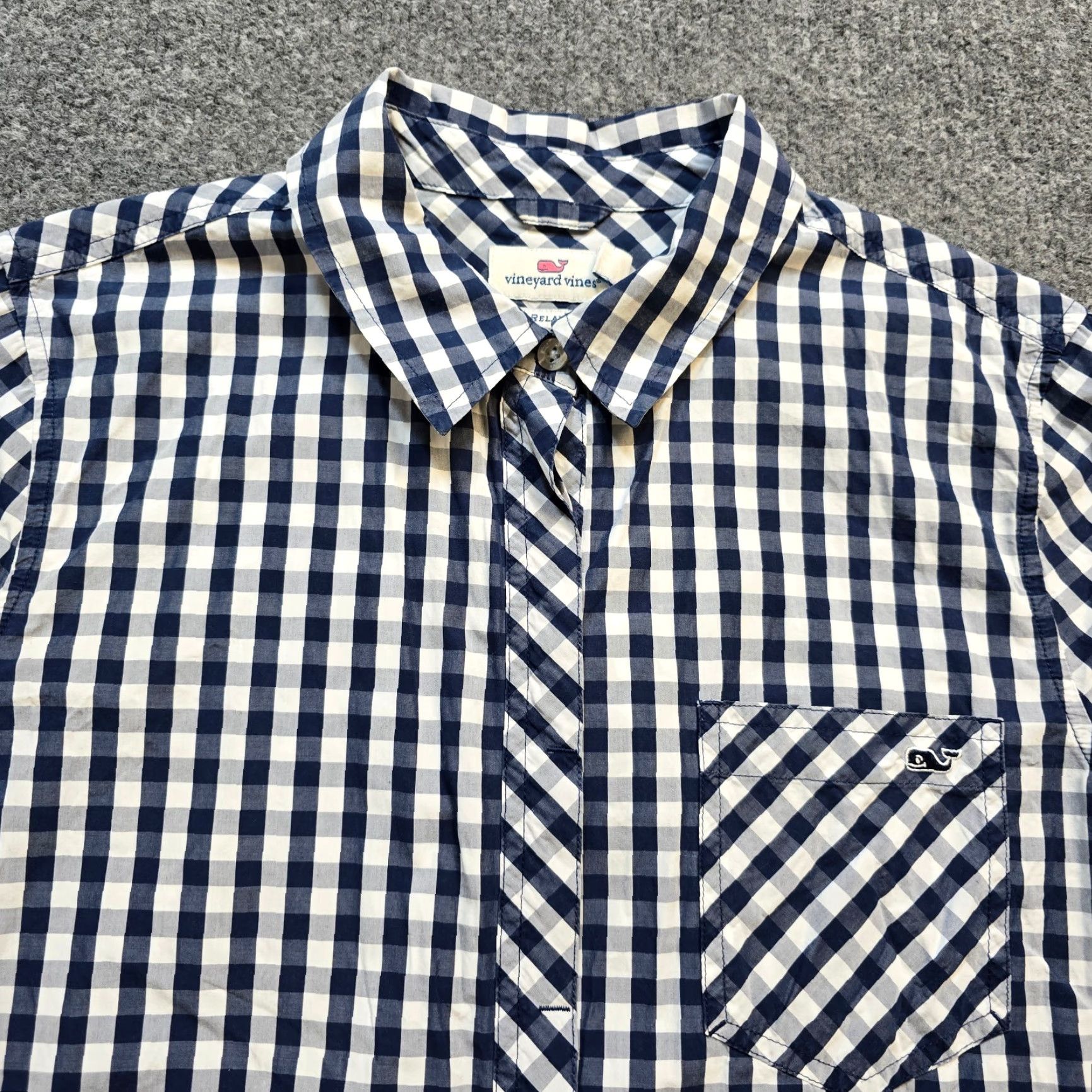 Vineyard Vines Vineyard Vines Blouse Womens Size 8 Blue Gingham Plaid Button Collared Long Sleeve Classic Preppy Career Shirt Women Size M / US 6-8 / IT 42-44 - 2 Thumbnail