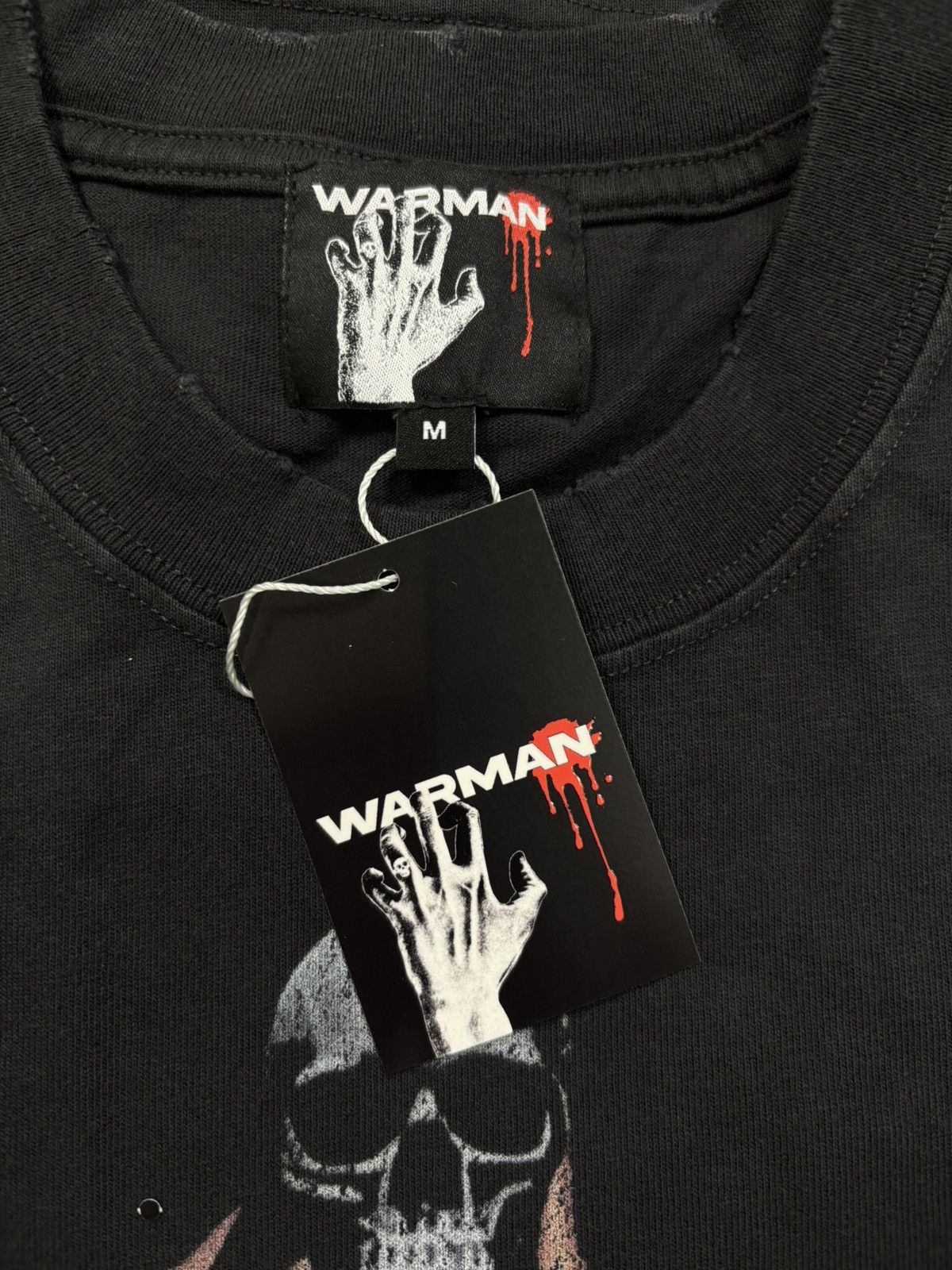Vintage Warman Fire Circle Skulls Graphic T-Shirt, Washed Black Size US M / EU 48-50 / 2 - 8 Thumbnail