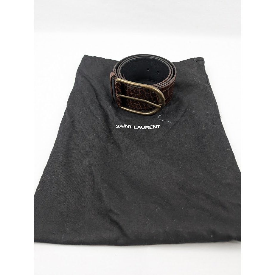 Saint Laurent Paris o1rshd1 CC20 Size: OS / Leather Belt in Brown Size ONE SIZE - 14 Thumbnail