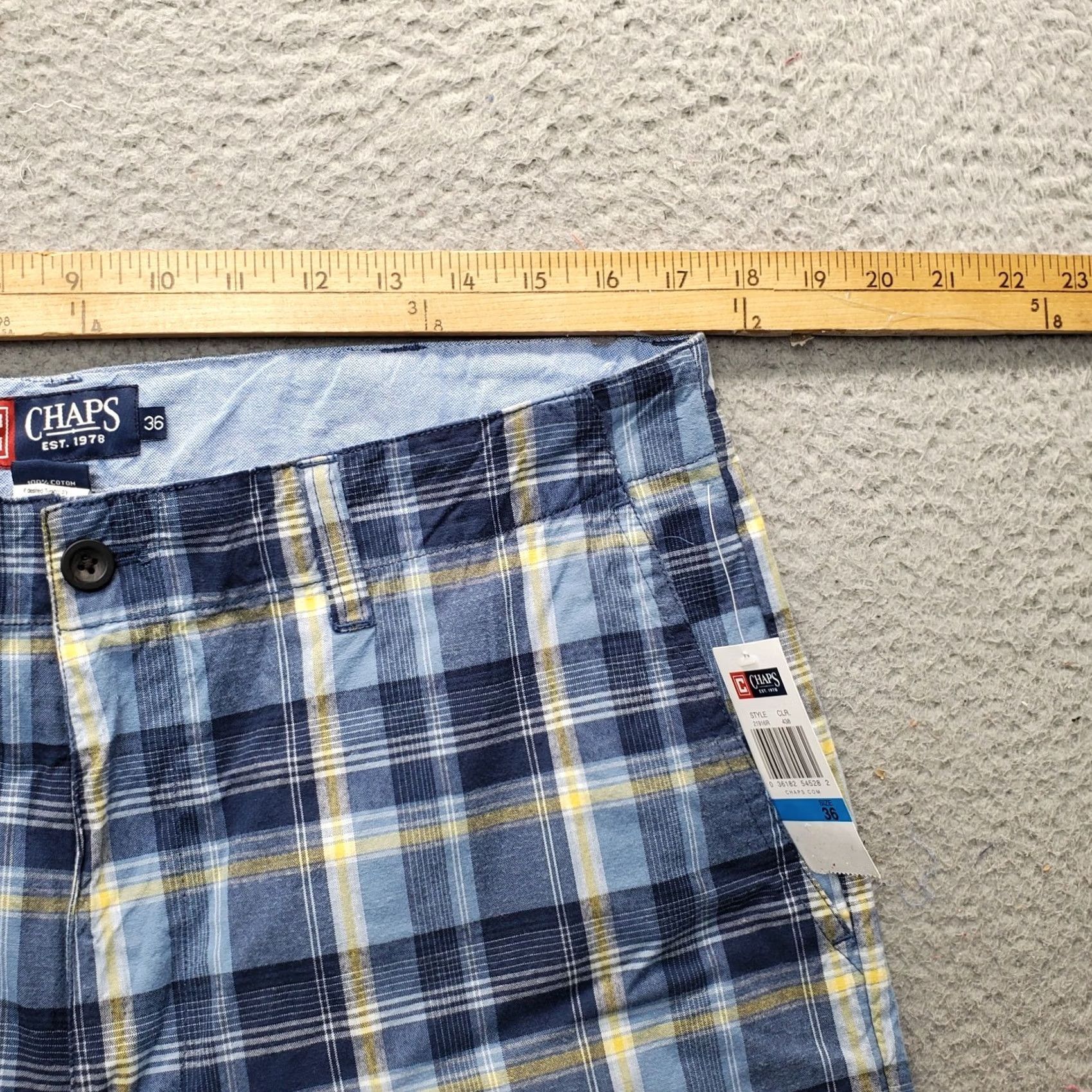 Chaps Chaps Mens Chino Shorts Plaid Multicolor Flat Front 36W Slash Pocket Size 36 Mens Shorts Size US 36 / EU 52 - 5 Thumbnail