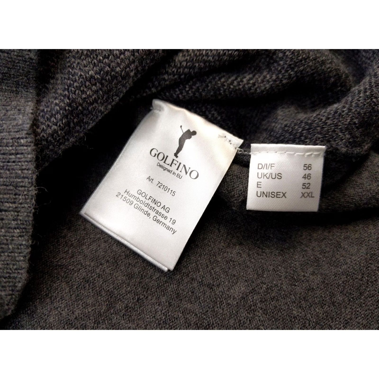 Vintage GOLFINO Mens 2XL Gray Argyle V-Neck Merino Wool Knit Sweater Pullover Sports Golf Knit Shirt Size US XXL / EU 58 / 5 - 4 Thumbnail