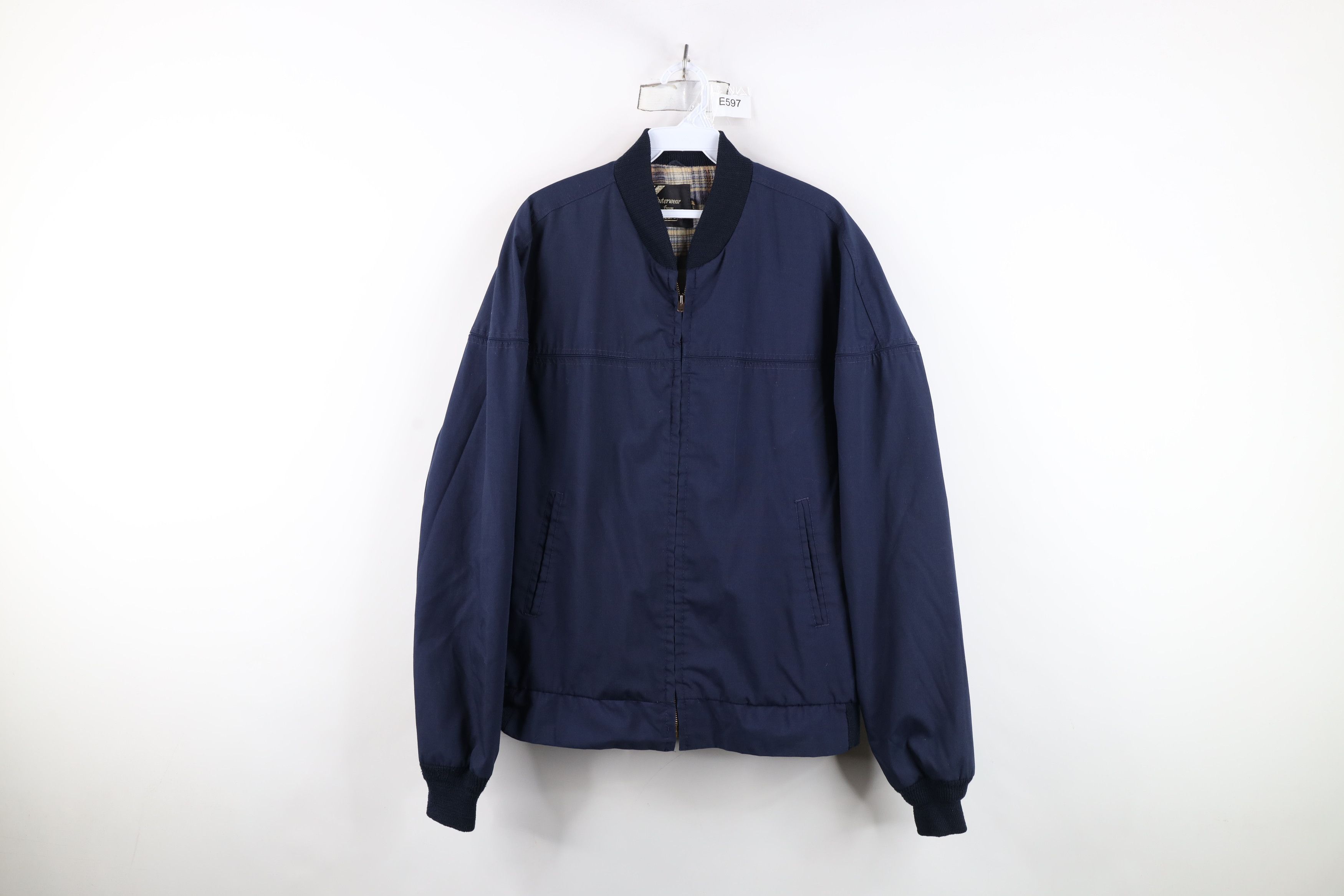 Vintage Vintage 60s 70s Streetwear Flannel Lined Cafe Bomber Jacket Size US L / EU 52-54 / 3 - 1 Thumbnail