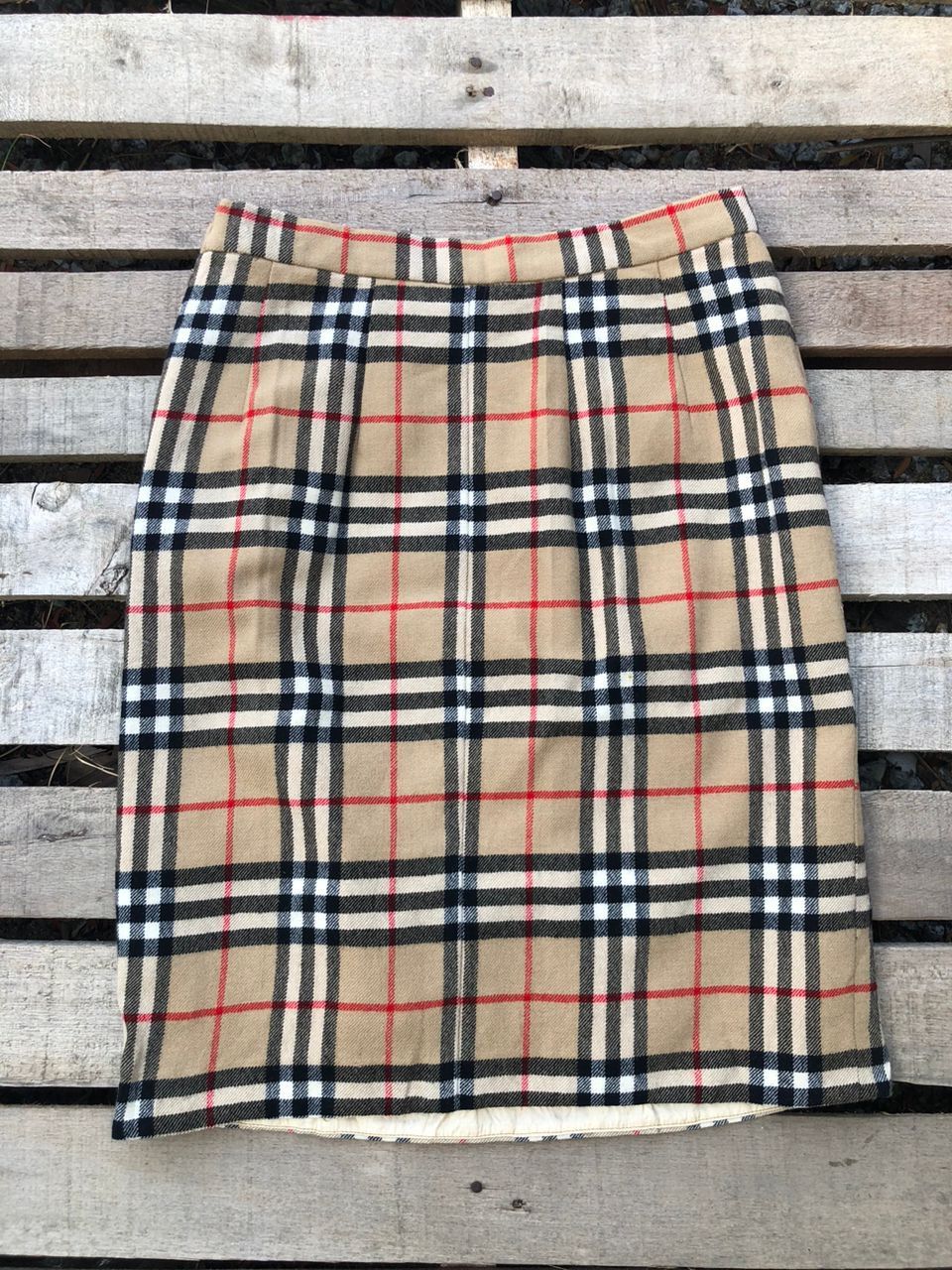 Burberry Vintage Burberrys Haymarket Collection NovaCheck Wool Skirts Size 26" / US 2 / IT 38 - 2 Thumbnail