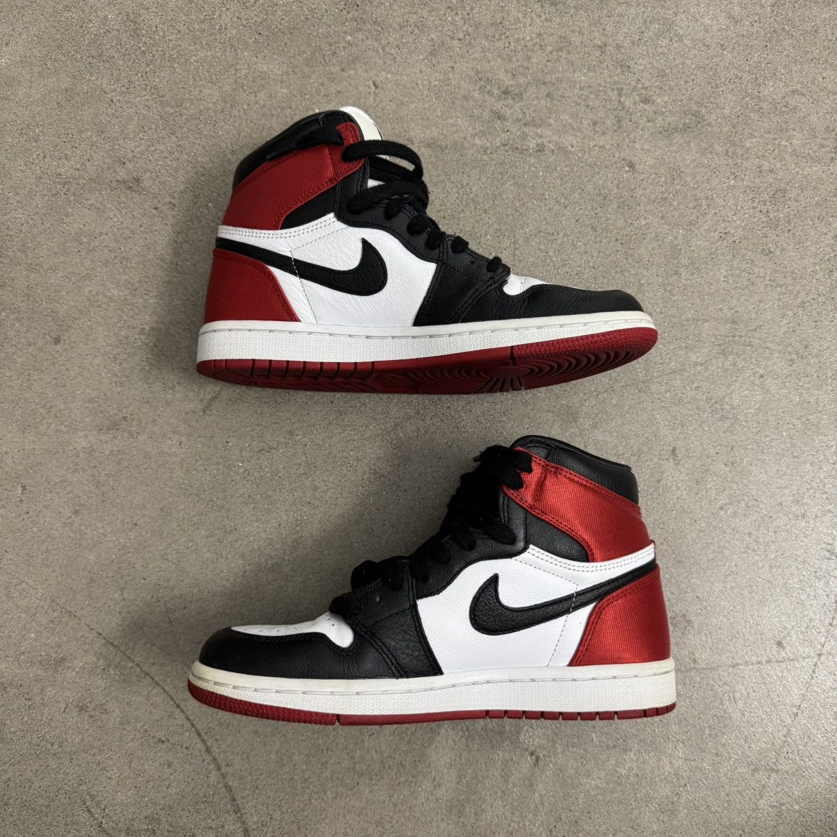 Jordan Brand Jordan 1 Retro High Satin Black Toe Size US 6.5 / IT 36.5 - 4 Thumbnail