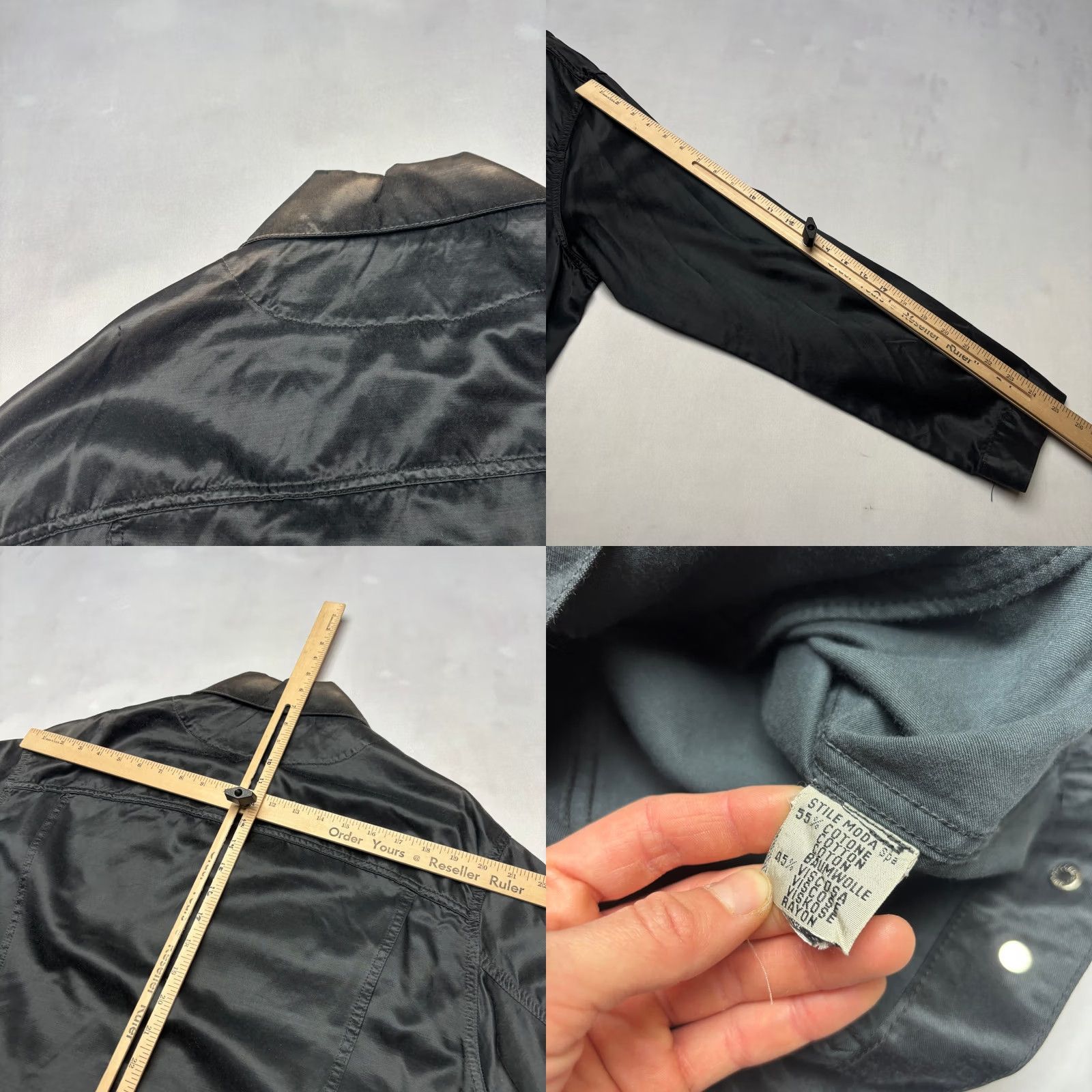 Vintage VINTAGE Katharine Hamnett Denim Black Textured Trucker Jacket Men XL Regular Cotton Jacket Mens XL Black RARE Size US XL / EU 56 / 4 - 8 Thumbnail