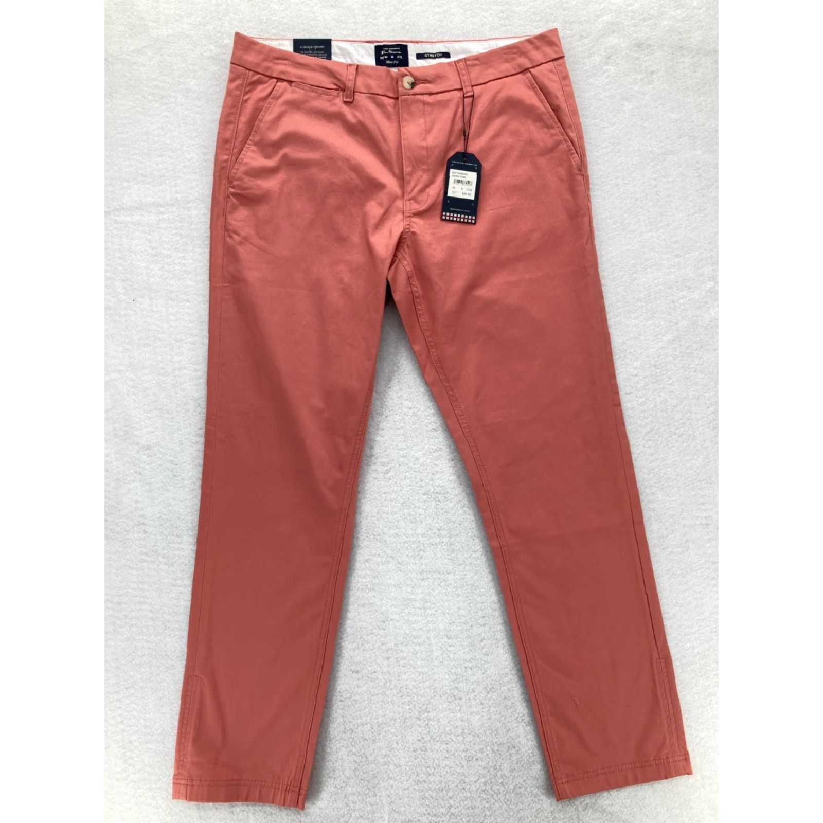 Ben Sherman Ben Sherman Chino Pants Mens 36x32 Slim Straight Pink Stretch Preppy Casual NWT Size US 36 / EU 52 - 2 Thumbnail