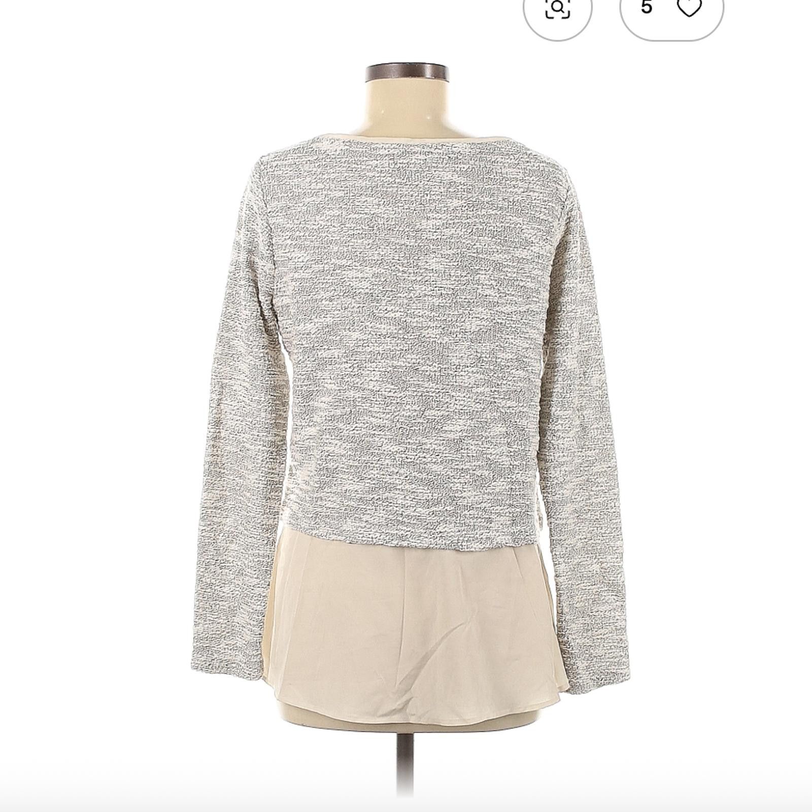 Other White House Black Market Gray Long Sleeve Top Size M Size M / US 6-8 / IT 42-44 - 2 Thumbnail