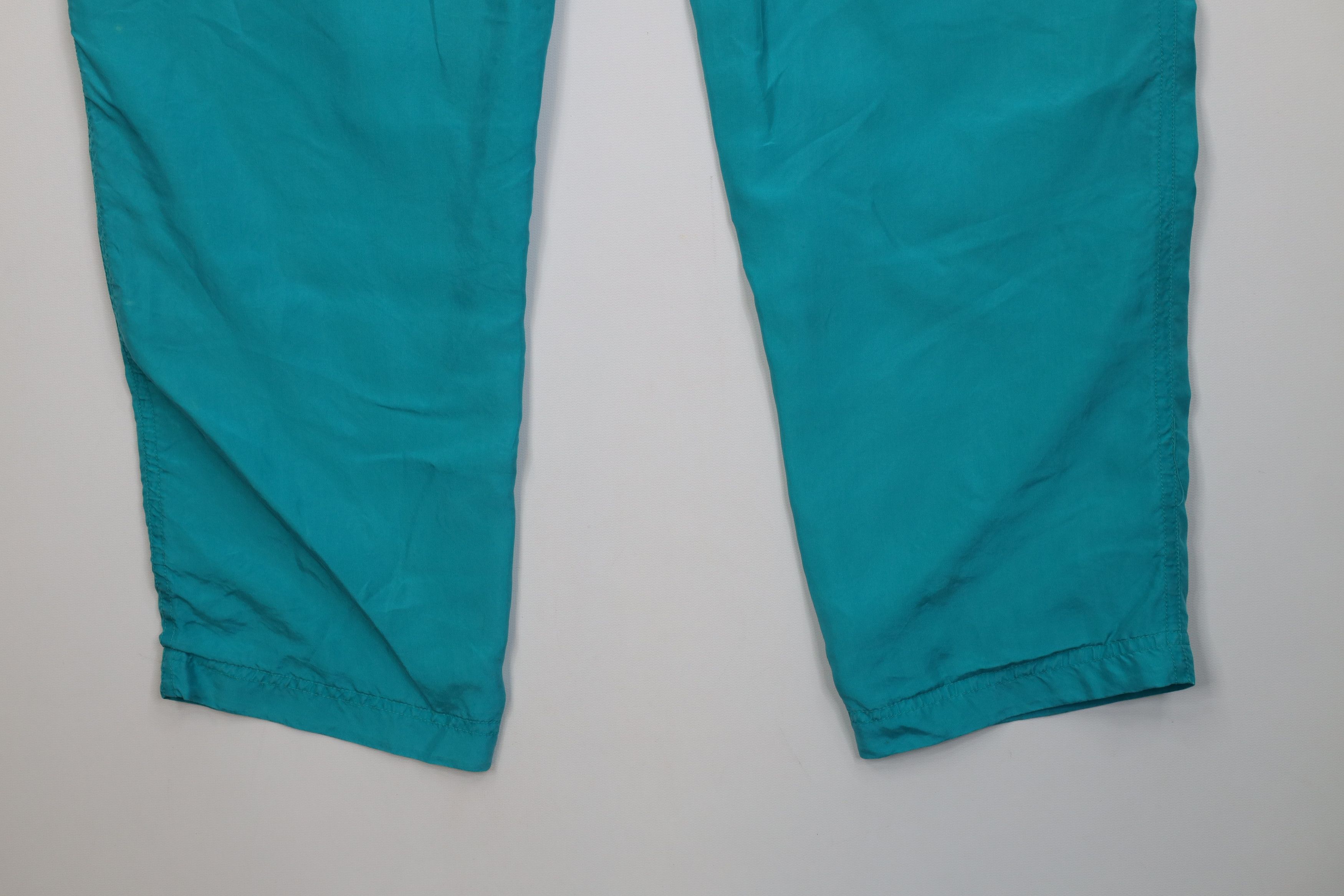 Vintage Vintage 90s Streetwear Blank Silk Pants Sweatpants Teal Size 28" / US 6 / IT 42 - 14 Thumbnail