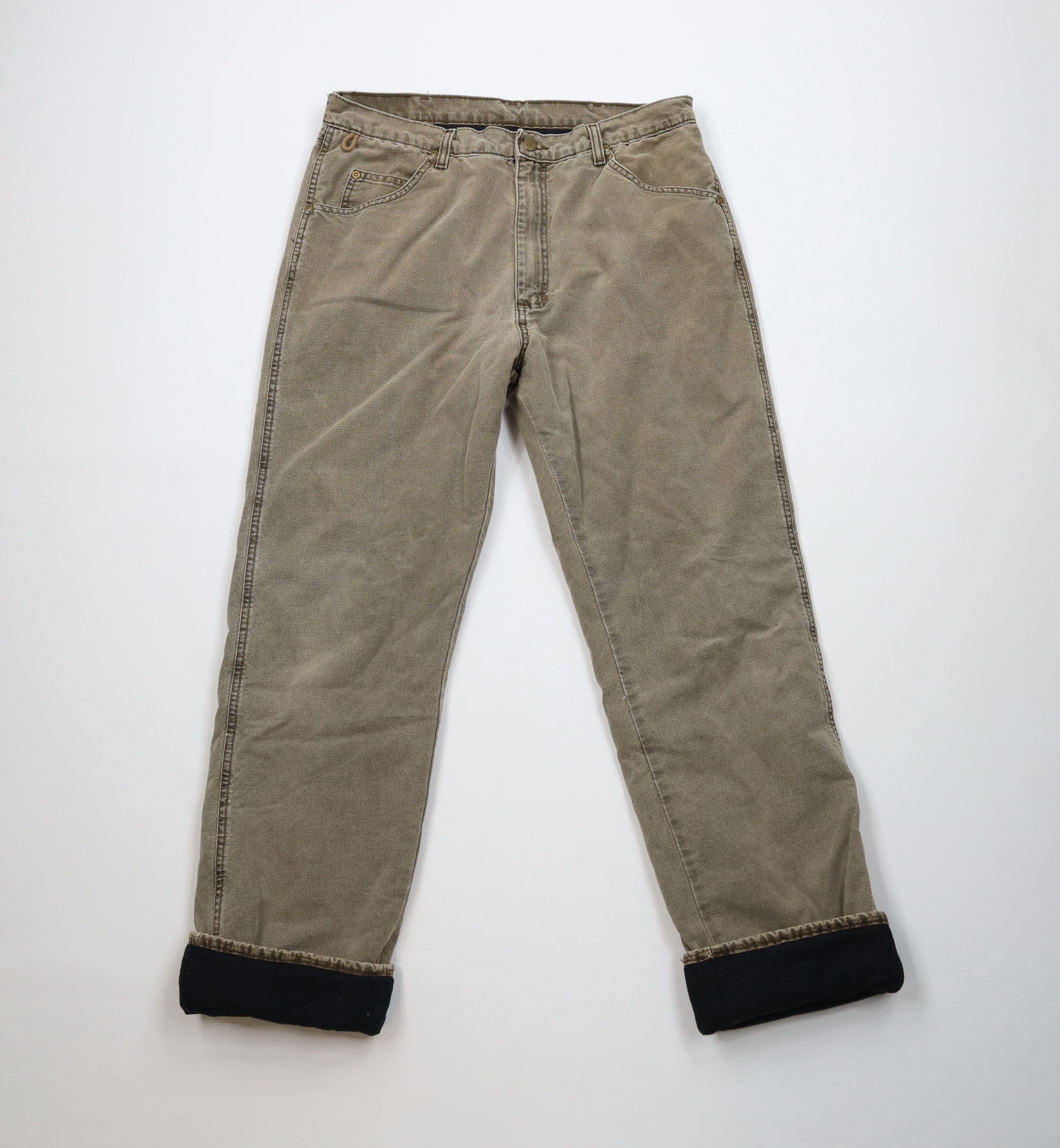 Wrangler Vintage 90s Wrangler Quilted Fleece Lined Straight Leg Jeans Size US 34 / EU 50 - 1 Thumbnail