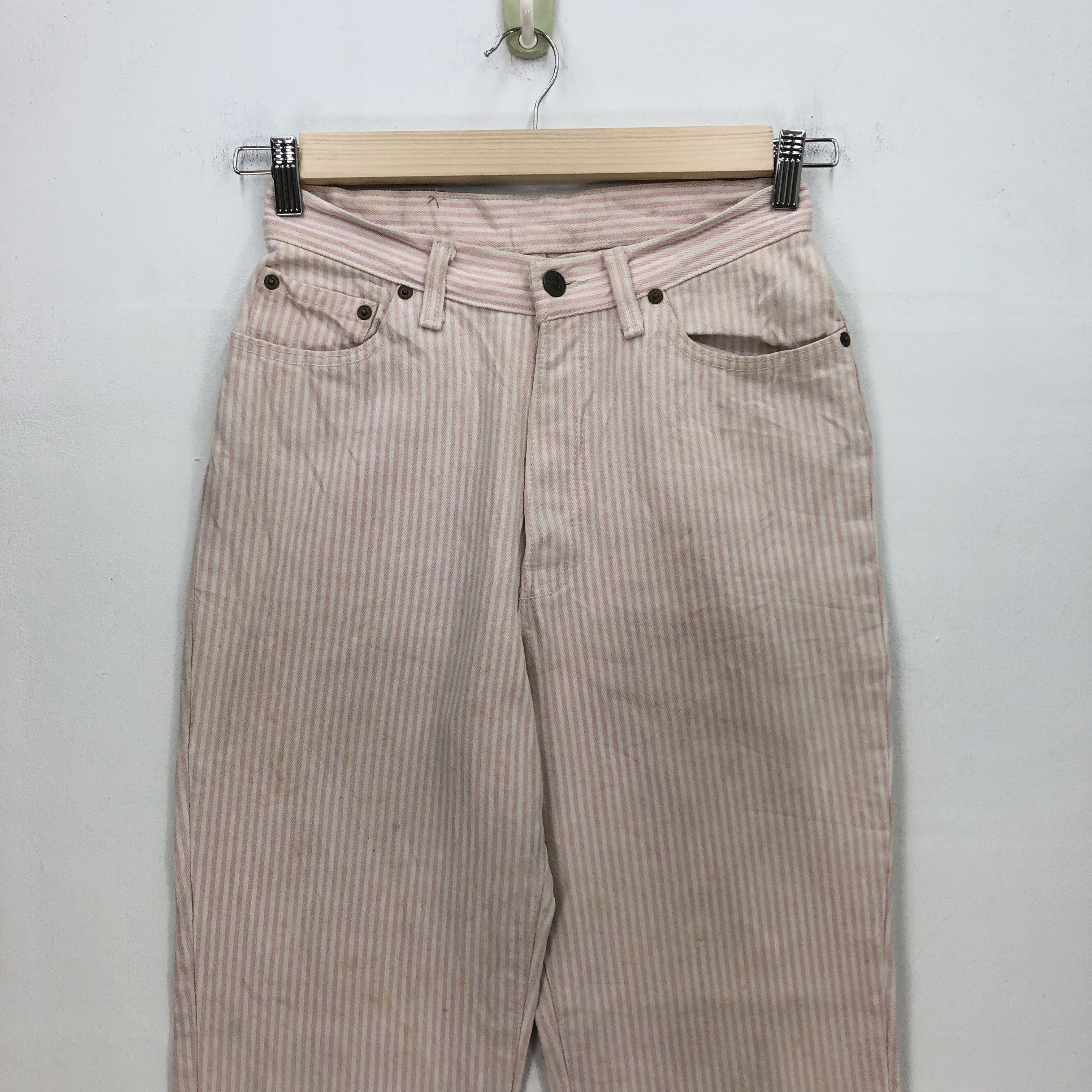 Levi's RARE Vintage 90s Levis 501 Jeans Levi's Striped Pink Denim Size 24" / US 00 / IT 34 - 3 Thumbnail