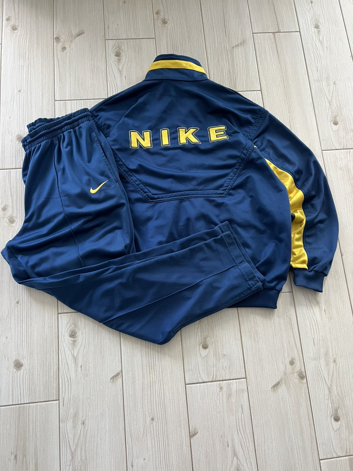 Nike Nike Track Suit Vintage Jacket Pants 90’s Yellow Vintage Size US M / EU 48-50 / 2 - 2 Thumbnail