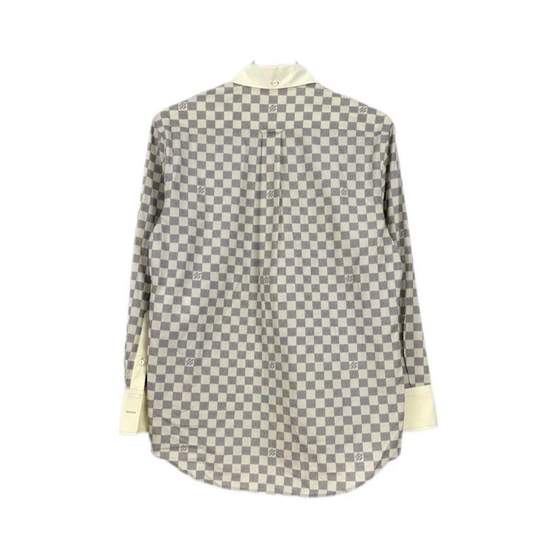 Louis Vuitton Louis Vuitton Grey and white checkerboard leather logo shir Size US XXS / EU 40 - 2 Thumbnail