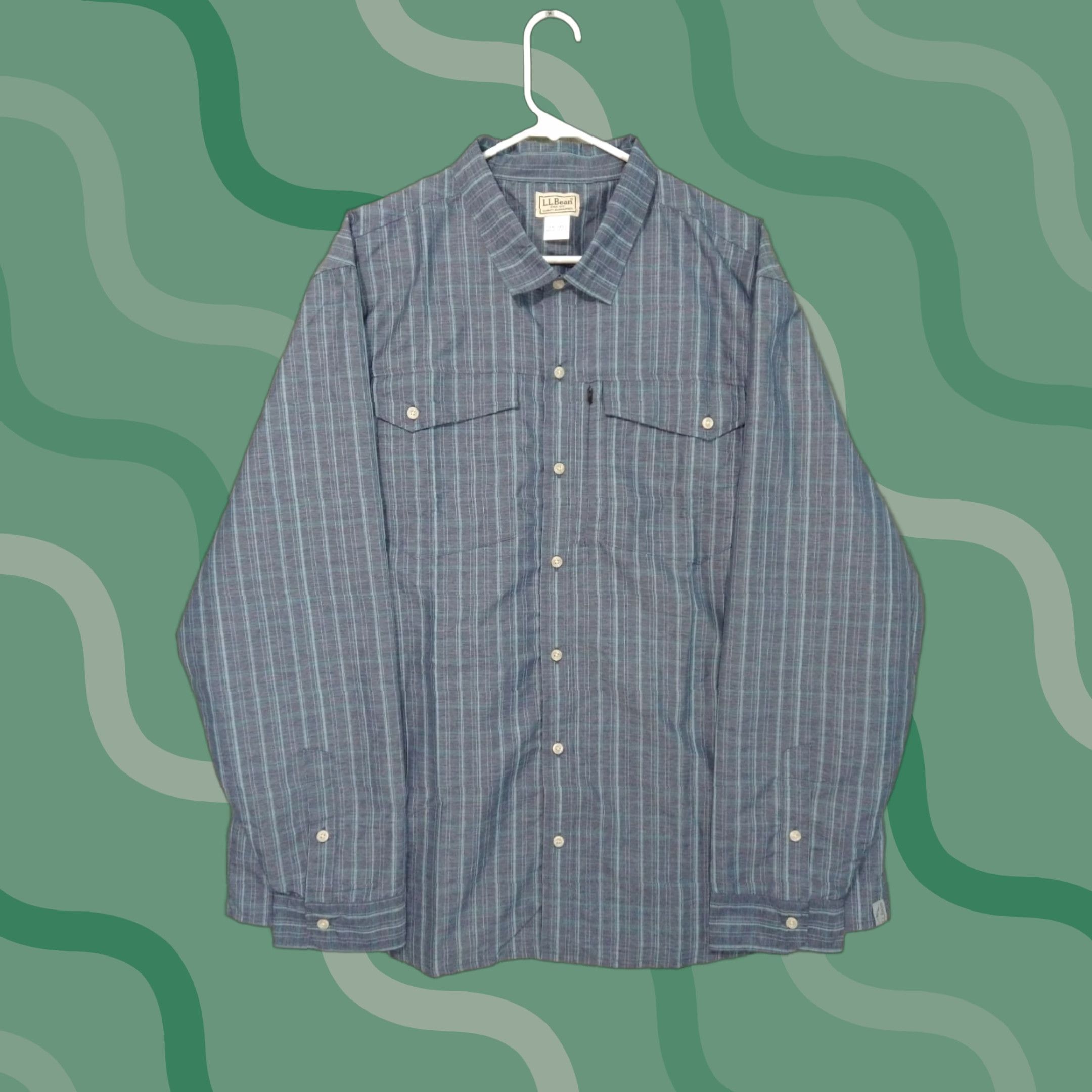 Vintage LL Bean Shirt Mens 2XL Blue Plaid Long Sleeve Button Up Fishing Outdoor Size US XXL / EU 58 / 5 - 1 Thumbnail