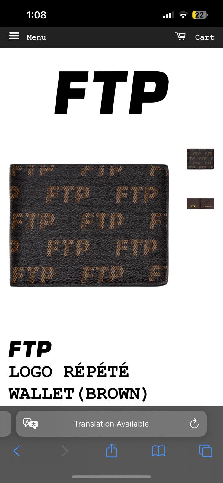 Fuck The Population FTP Logo Repete Wallet Size ONE SIZE - 1 Thumbnail