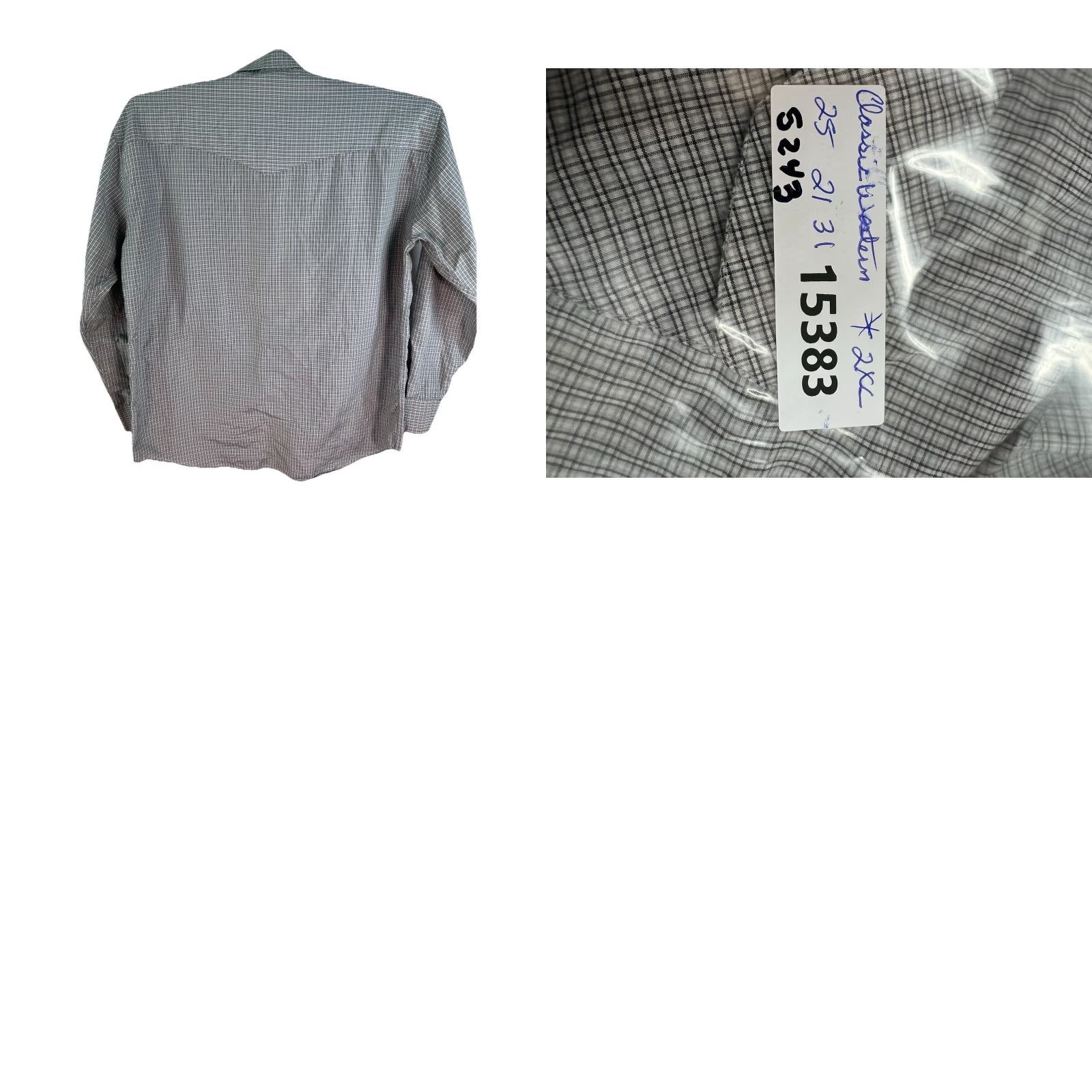 Vintage Western Pearl Snap Shirt Mens 2XL Gray Check Button-Up Long Sleeve Size US XXL / EU 58 / 5 - 8 Thumbnail