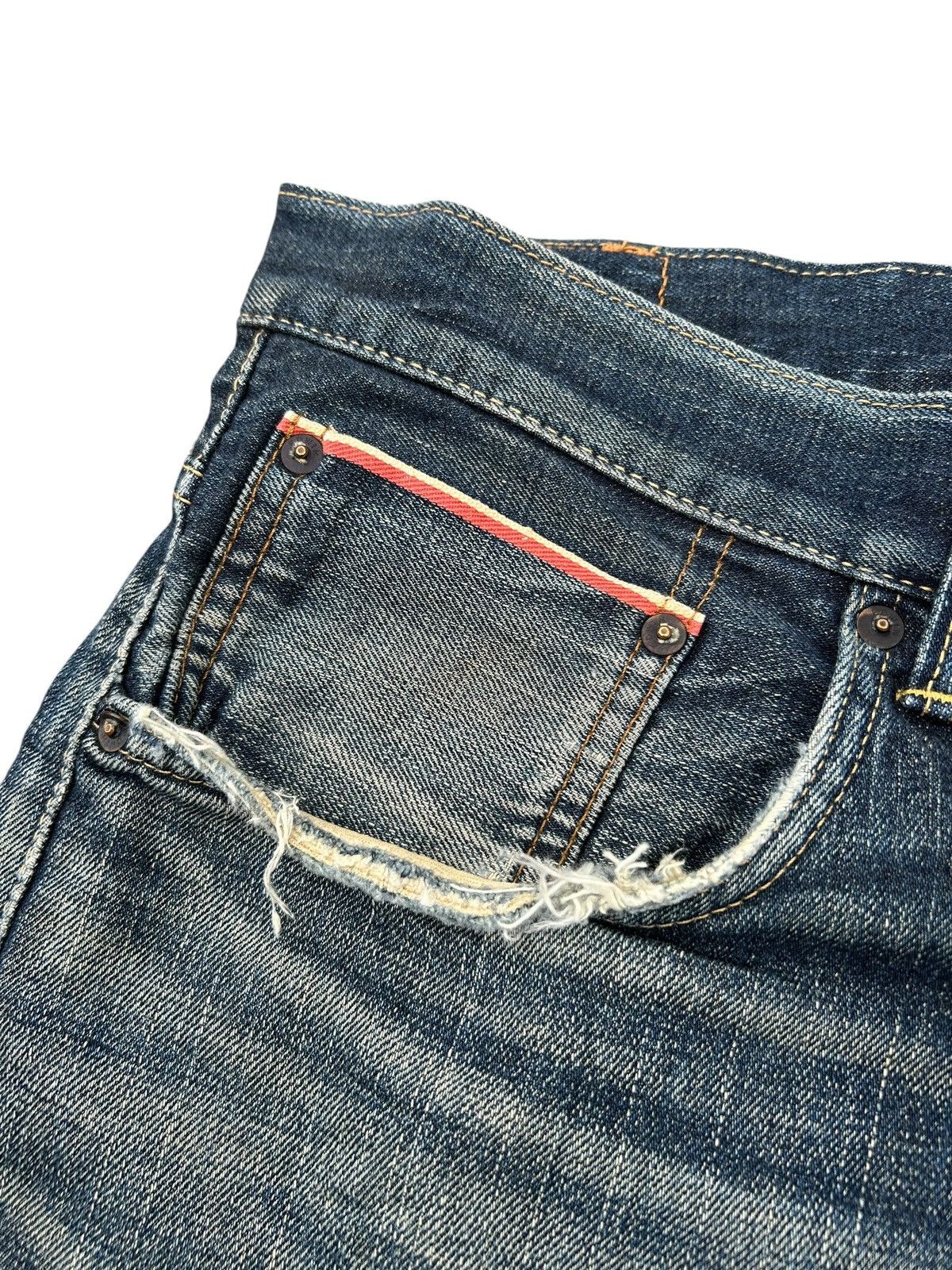 Kapital Vintage Buckle Back Edwin Selvedge Distressed Denim Jeans Size US 39 - 7 Thumbnail