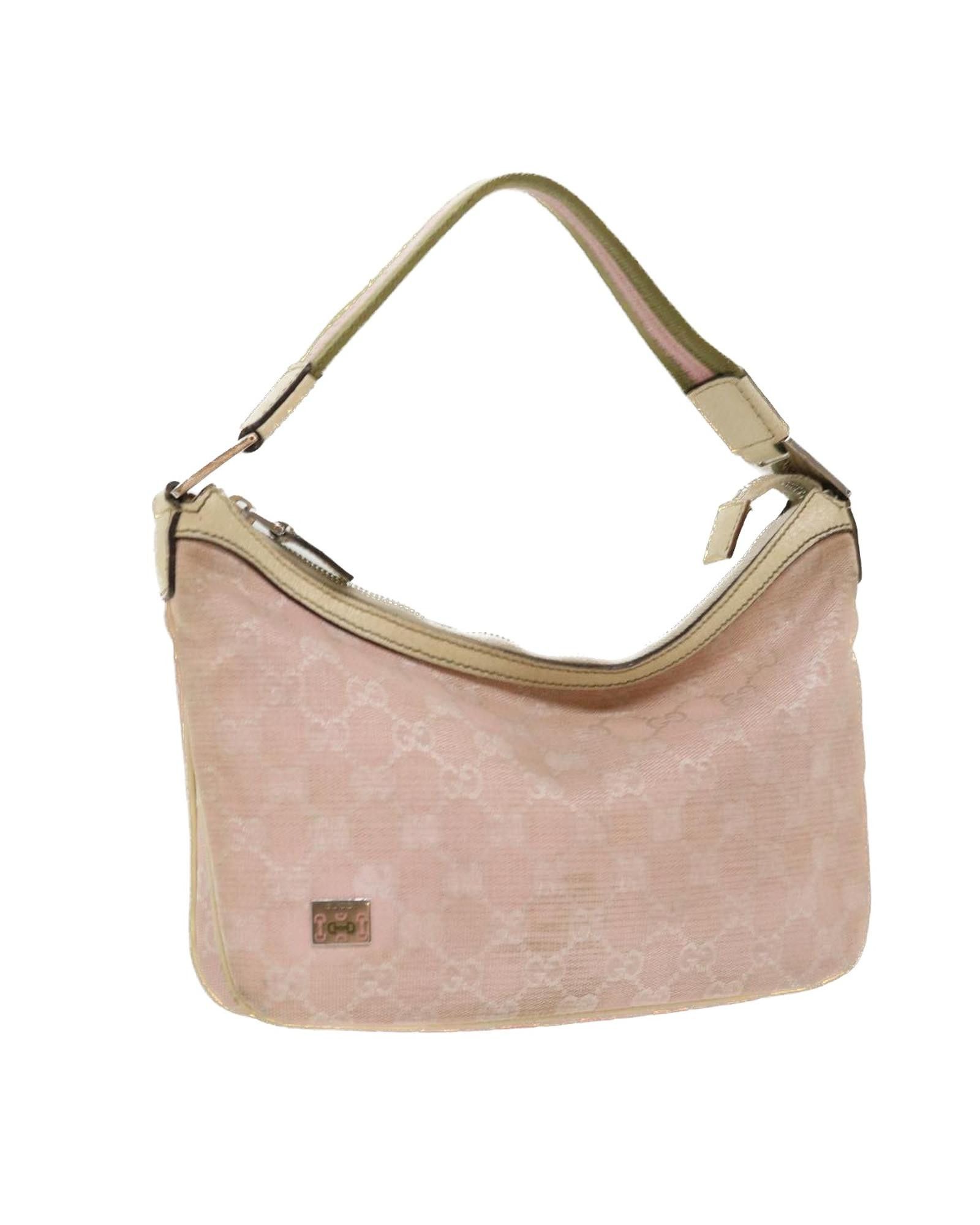 image of Gucci Gg Canvas Shoulder Bag With Sherry Line Pattern in Pink, Women's
