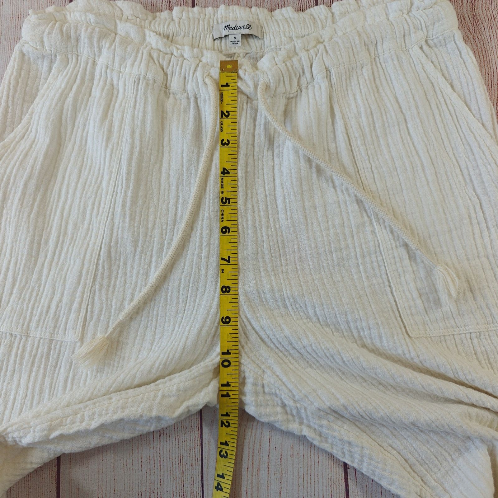 Madewell Madewell Lightestspun Ivory Beach Cover-Up Cropped Pants S Size 27" / US 4 / IT 40 - 5 Thumbnail