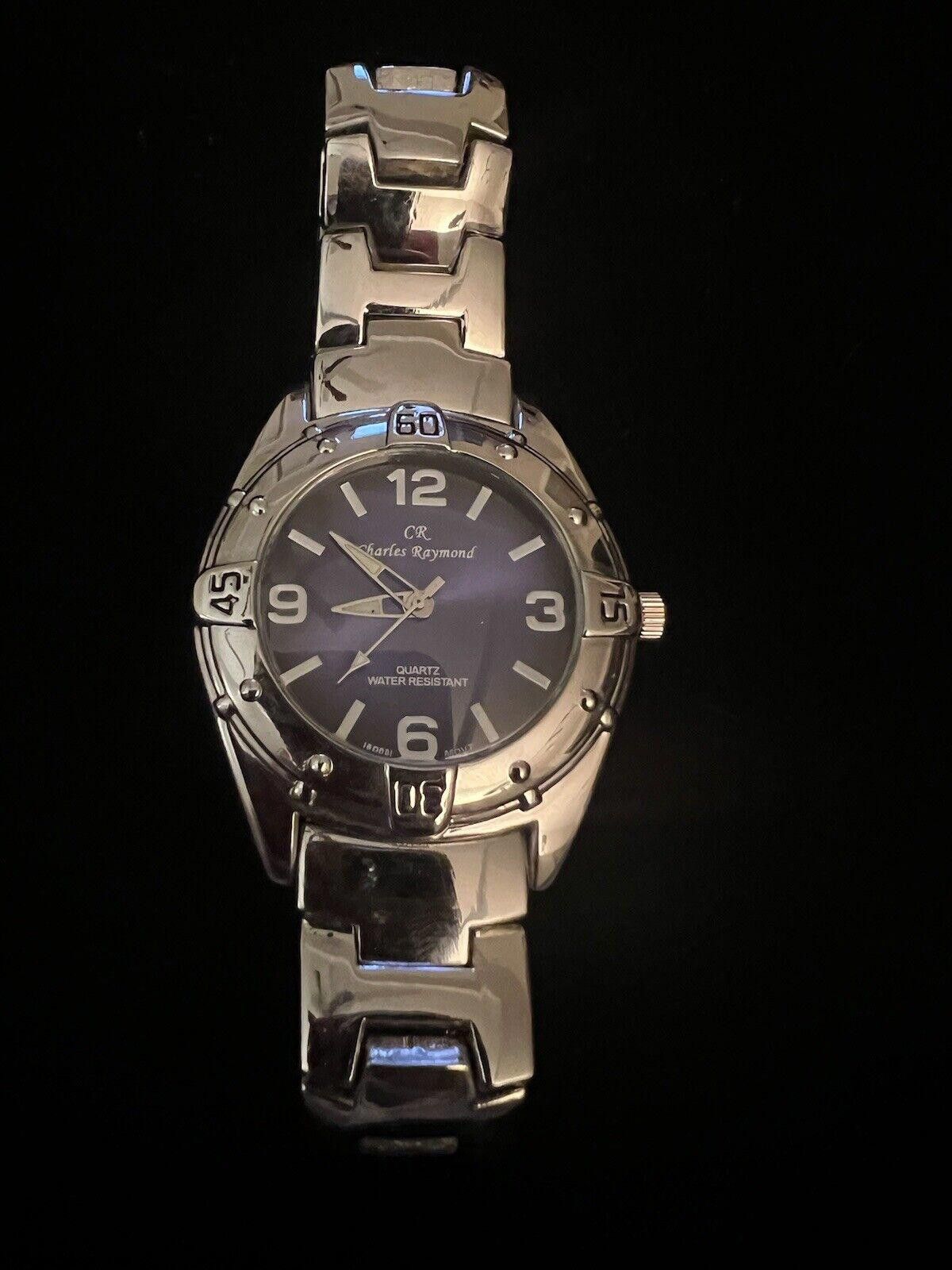 Designer VTG Charles Raymond Man's Quartz Watch Working Blue Dial Size ONE SIZE - 1 Thumbnail