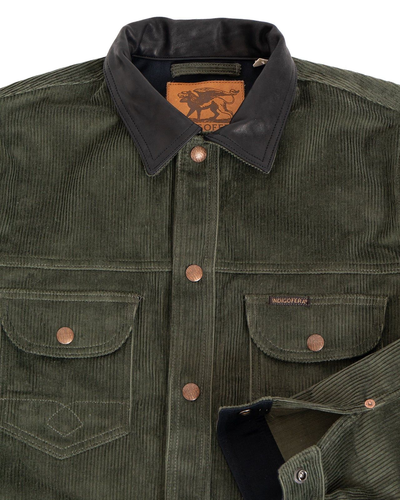 Designer × Indigofera Indigofera Fargo Trucker Jacket - Corduroy Green 8W Size US XXL / EU 58 / 5 - 3 Thumbnail