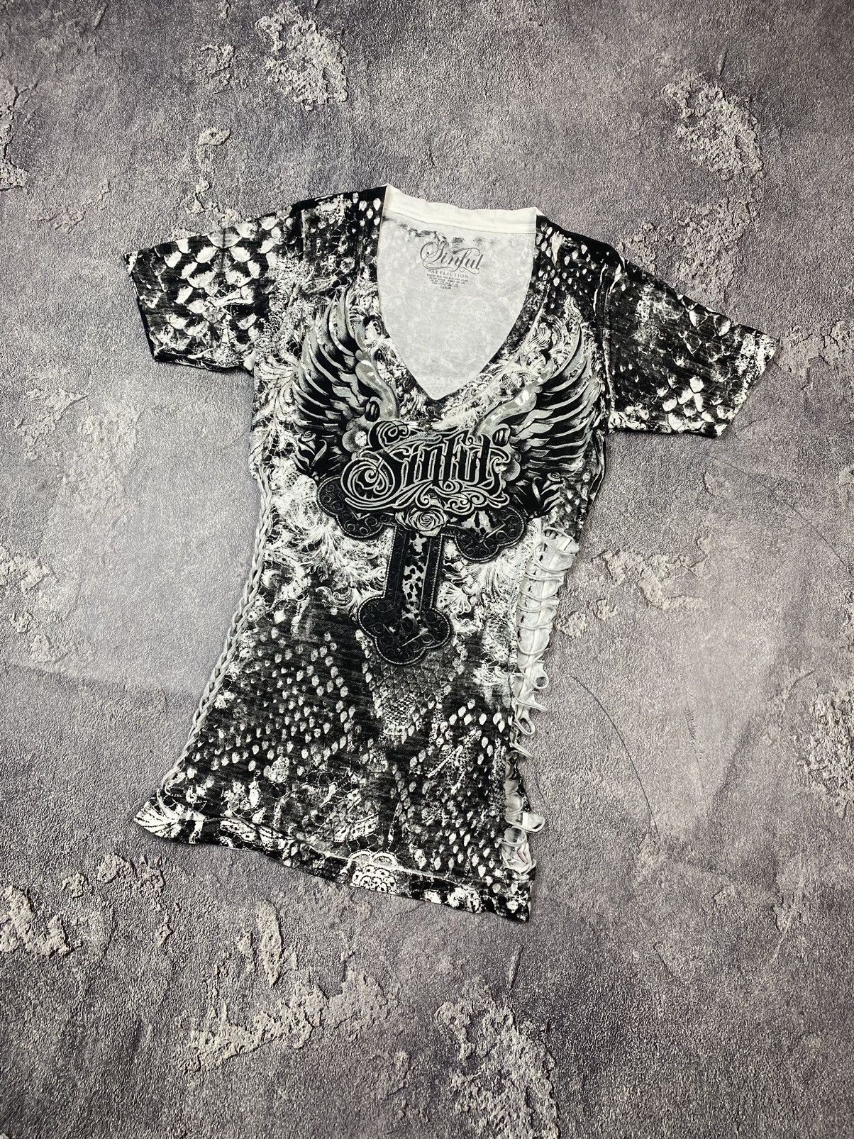 20471120 × Beauty Beast × If Six Was Nine Y2K If Six Was Nine Affliction Style Dress Size L / US 10 / IT 46 - 2 Thumbnail