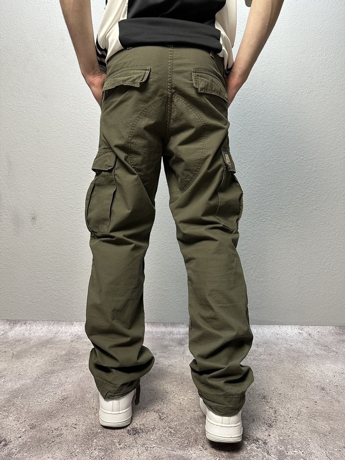Vintage Carhartt Cargo Distressed Pants Faded Khaki Y2K