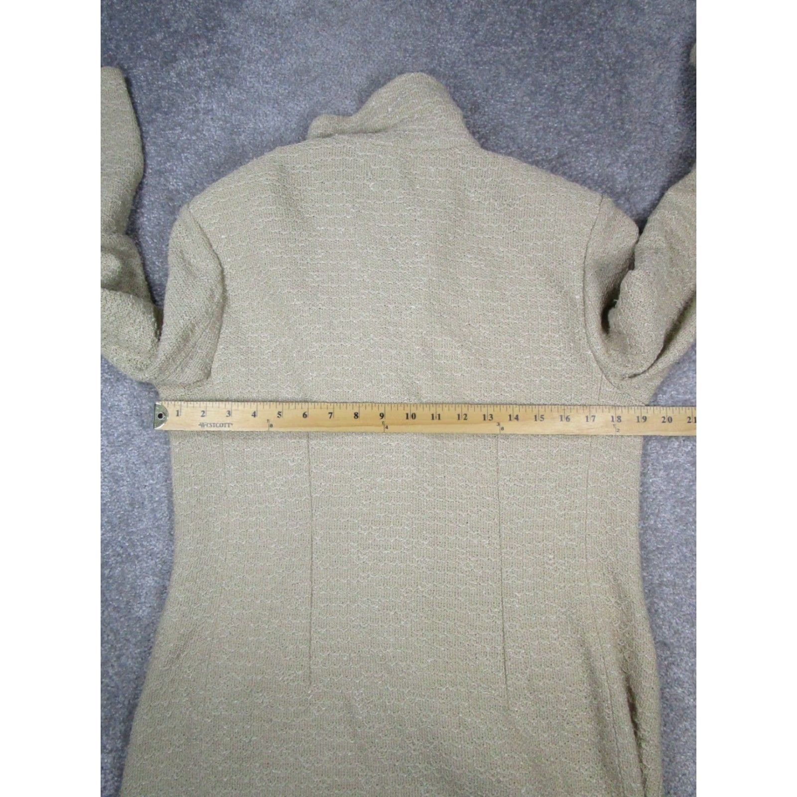 St. John ST.John Collection Jacket Womens 12 Beige Knit Wool Regular Long Sleeve Button Mid-Length Size XL / US 12-14 / IT 48-50 - 7 Thumbnail