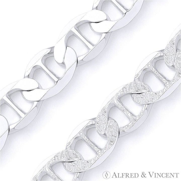 Other 10mm Marina / Mariner Pave Link Italian Chain Bracelet 8" Size ONE SIZE - 2 Thumbnail