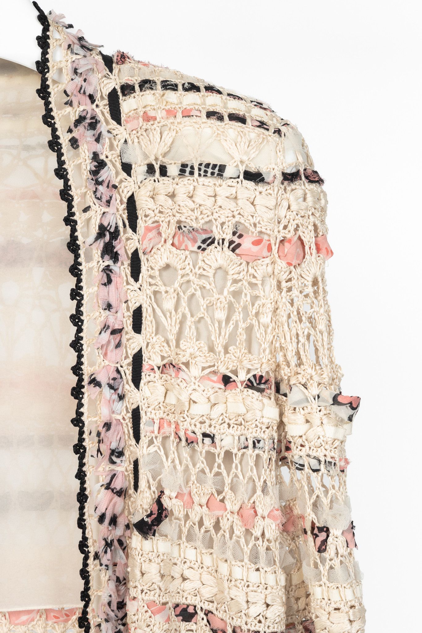 Oscar De La Renta Oscar de la Renta SS11 Runway Ribbon-Trim Crochet Cardigan Size M / US 6-8 / IT 42-44 - 5 Thumbnail
