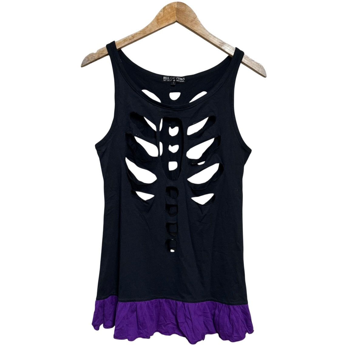 Seditionaries Hell Cat Punks Ribcage cut Hole Distressed Tank Size S / US 4 / IT 40 - 2 Thumbnail
