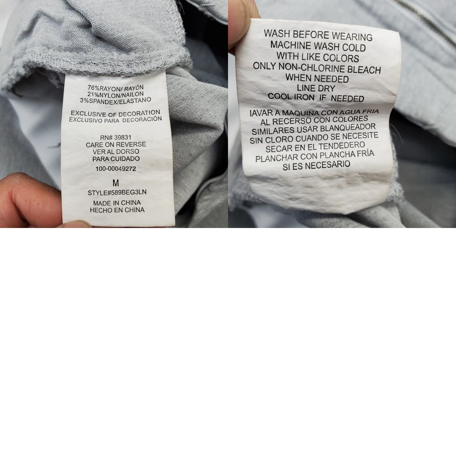 Vintage Leighton Pants Women Medium Gray Rayon Stretch Zipper Pockets High Waist Comfort Size M - Regular Fit, Ankle, Solid, Pockets, Flat Front, Inseam 26.5" Size 32" / US 10 / IT 46 - 8 Thumbnail