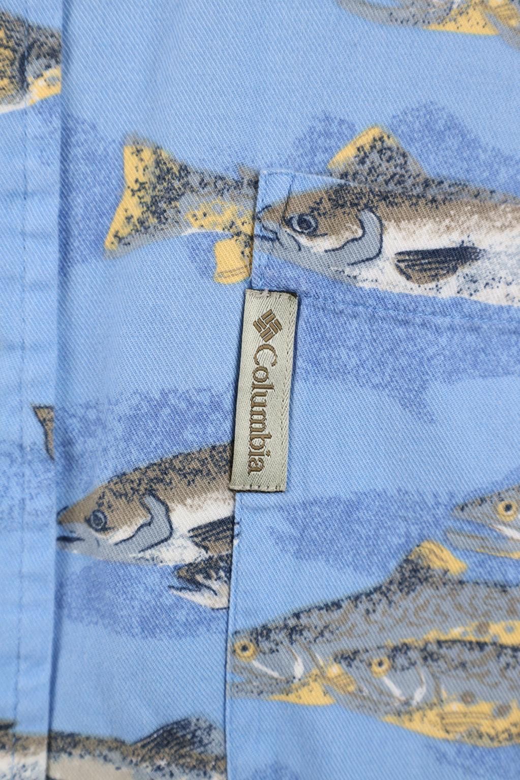 Columbia Vintage 90s Columbia Fish All Over Print Button Down Shirt Size US M / EU 48-50 / 2 - 4 Thumbnail