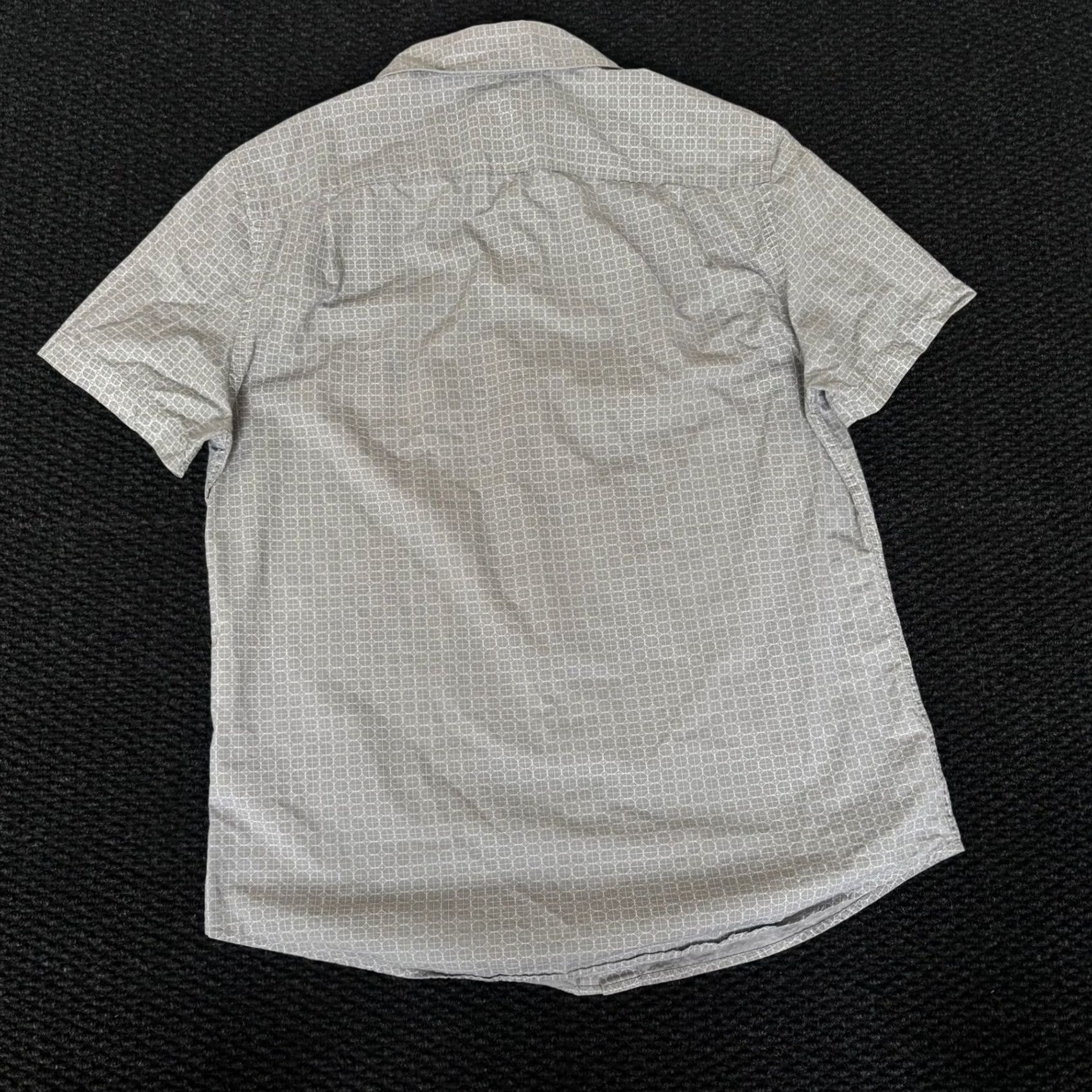 Gap GAP Men's Slim Fit Shirt Grey Geometric Pattern Size M Short Sleeve Button Up Size US M / EU 48-50 / 2 - 3 Thumbnail