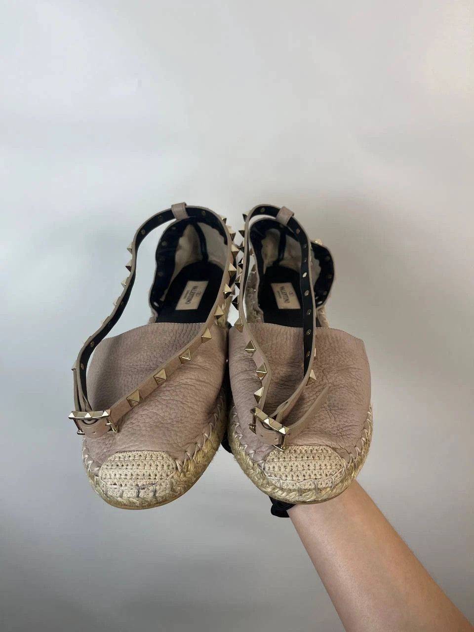 Valentino Valentino Leather Rockstud Espadrille Ankle Strap Flats 40 Size US 10 / IT 40 - 2 Thumbnail