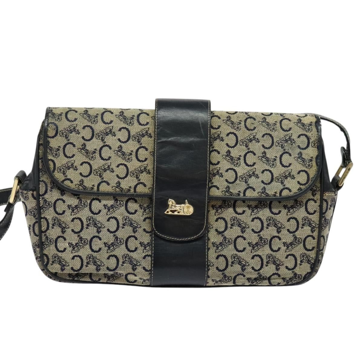 Celine CELINE C Sulky Shoulder Bag Canvas Navy Gold Size ONE SIZE - 2 Thumbnail