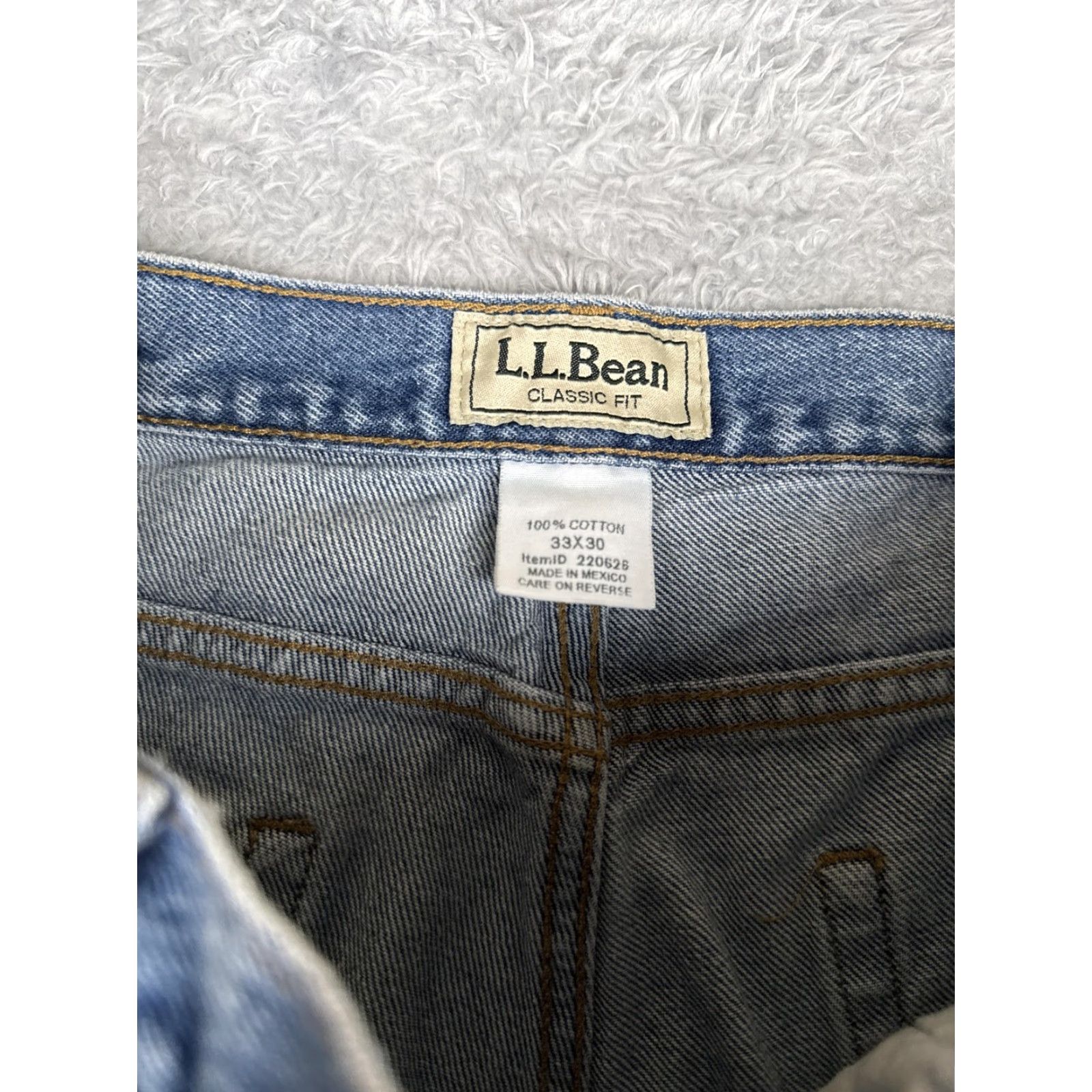 Vintage L.L.Bean Jeans Mens 33x30 Blue 5-Pocket Classic Fit Straight Leg Cotton Denim Size US 33 - 6 Thumbnail
