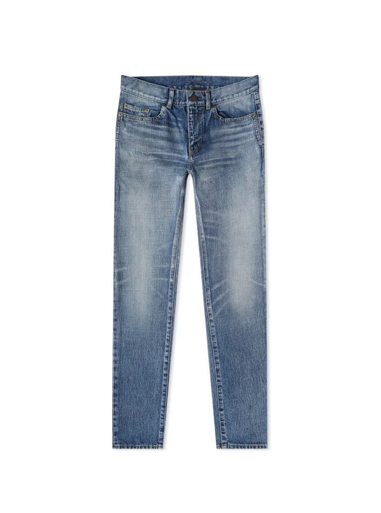 image of Saint Laurent Paris Saint Laurent D02 Denim Jeans - Dirty Old Vintage Blue Wash, Men's (Size 36)