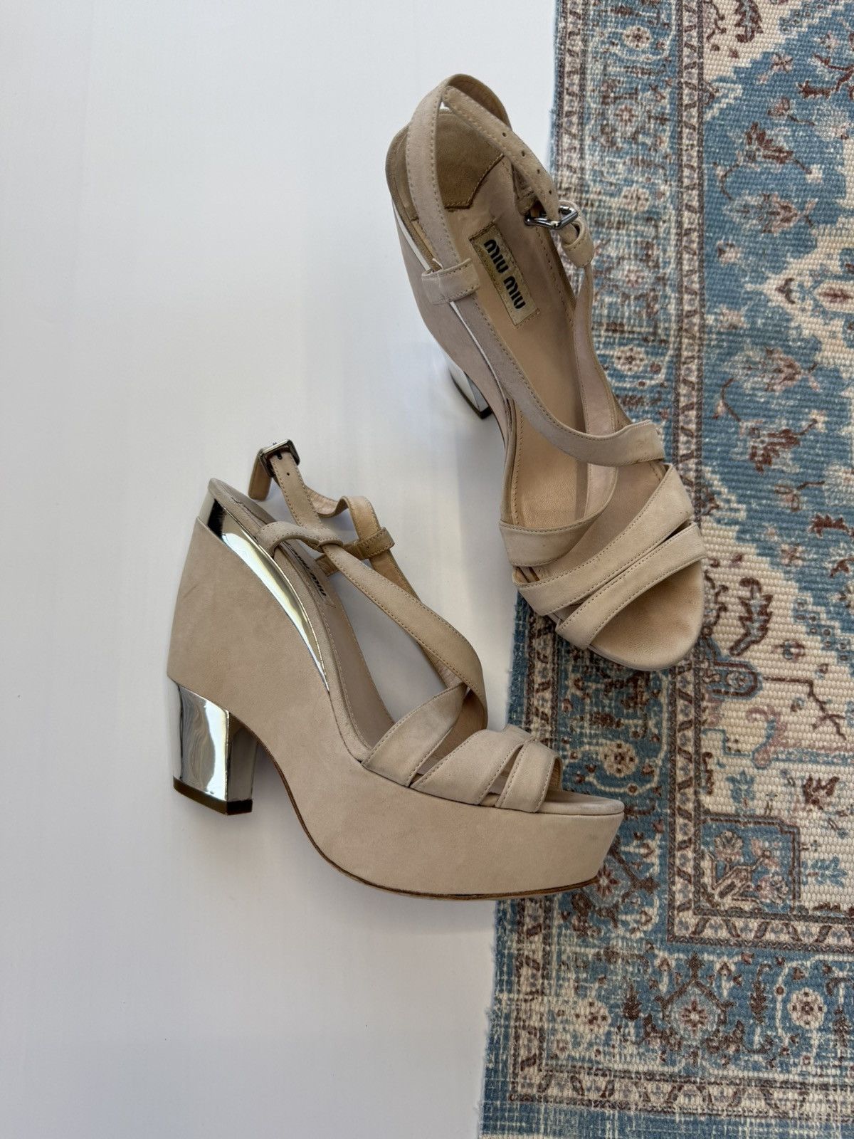 Miu Miu Miu Miu Suede Strap Pump Sandals Size EU 41 Size US 11 / IT 41 - 1 Thumbnail