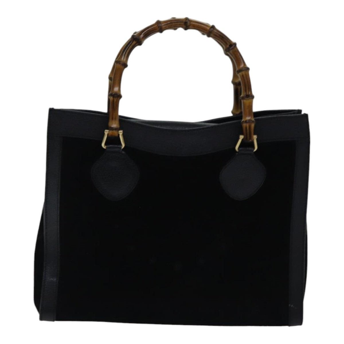 Gucci GUCCI Bamboo Hand Bag Suede Leather Black Gold 002 1186 002 Size ONE SIZE - 2 Thumbnail