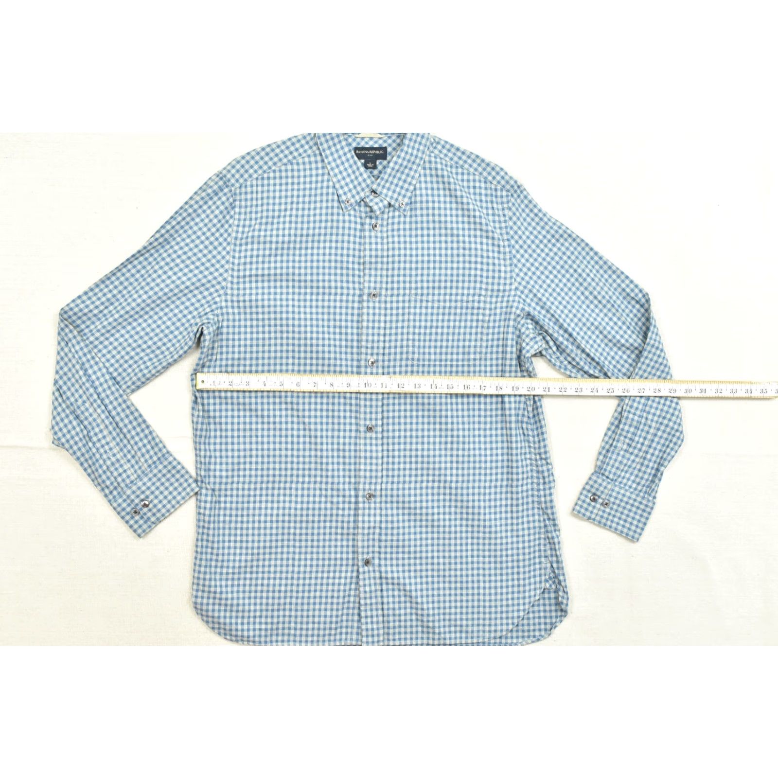 Banana Republic Banana Republic Shirt Button-Down Blue Gingham Cotton Long Sleeve Men L Casual Everyday Size US L / EU 52-54 / 3 - 3 Thumbnail