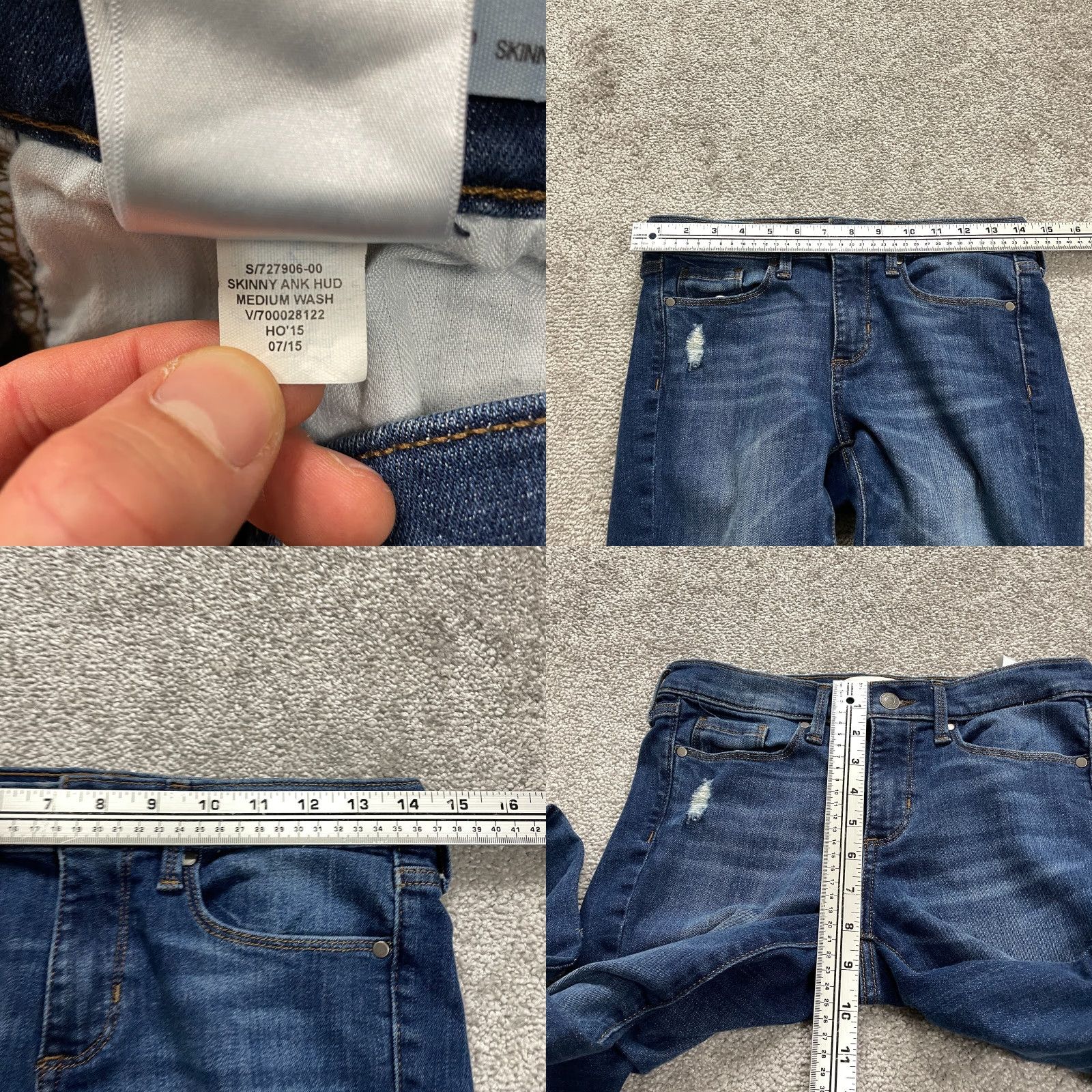 Banana Republic Banana Republic Skinny Ankle Jeans Women 26P Distressed Mid Rise Dark Wash 28x25 Size 26" / US 2 / IT 38 - 9 Thumbnail