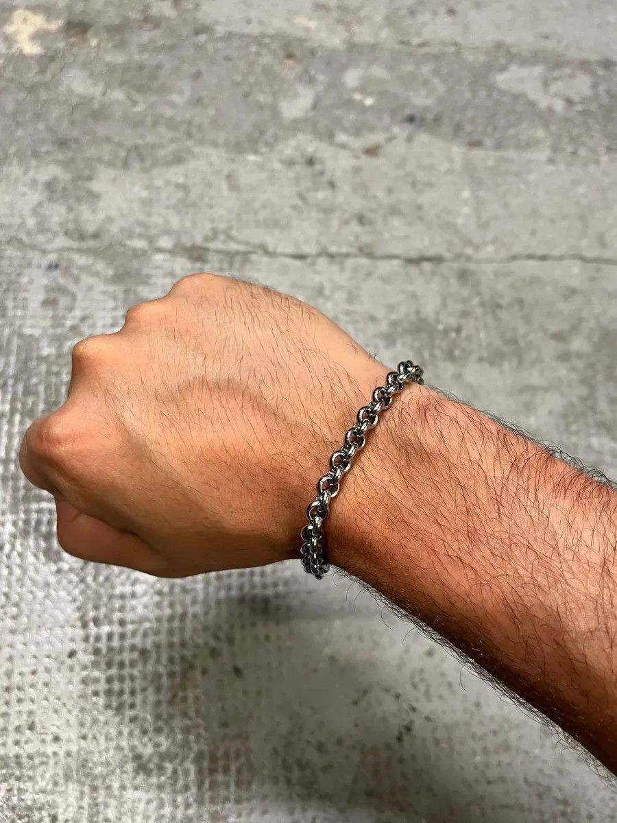 Dolce & Gabbana 2000s Dolce & Gabbana Grey Silver Steel Bracelet Size ONE SIZE - 3 Thumbnail