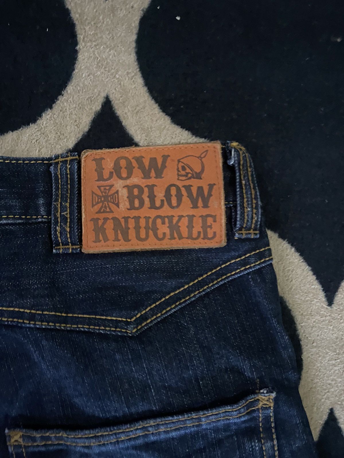 Japanese Brand Vintage Lowblow Knuckle Leather Cross Pocket Punk Style Size US 30 / EU 46 - 8 Thumbnail