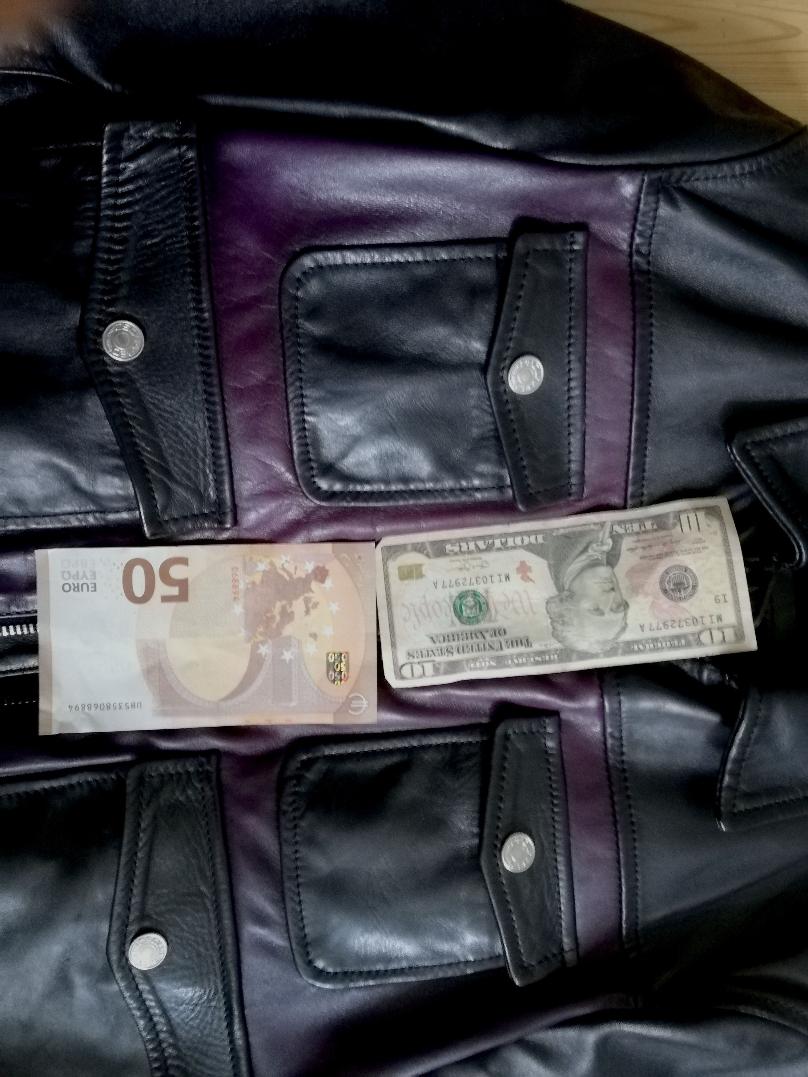 Dsquared2 Dsquared2 Horsehide Purple and Black Leather Jacket Size M / US 6-8 / IT 42-44 - 5 Thumbnail