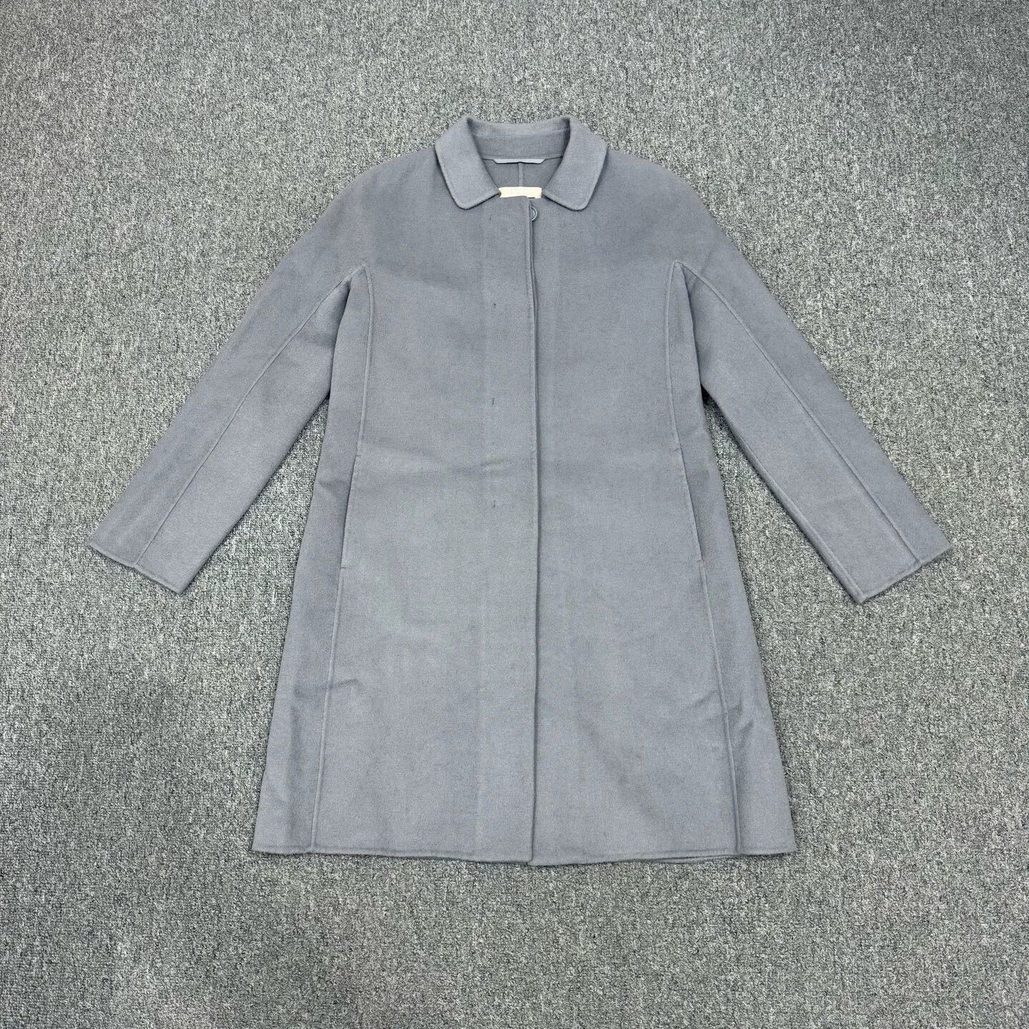 Max Mara Maxmara bluegrey lapel midlength wool overcoat 38 Size S / US 4 / IT 40 - 1 Thumbnail